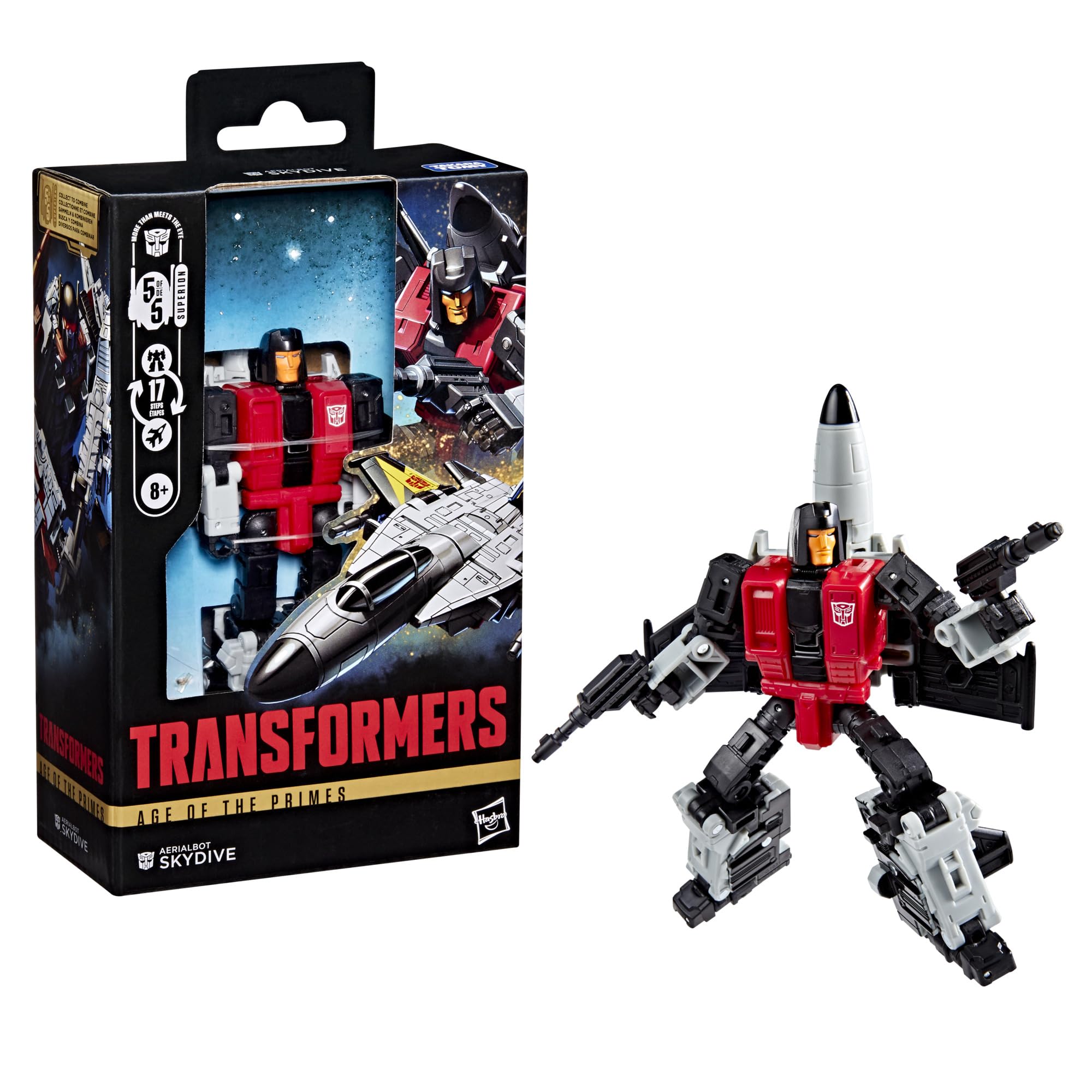 Transformers Aerialbot Skydive with blaster accessories ready for action.