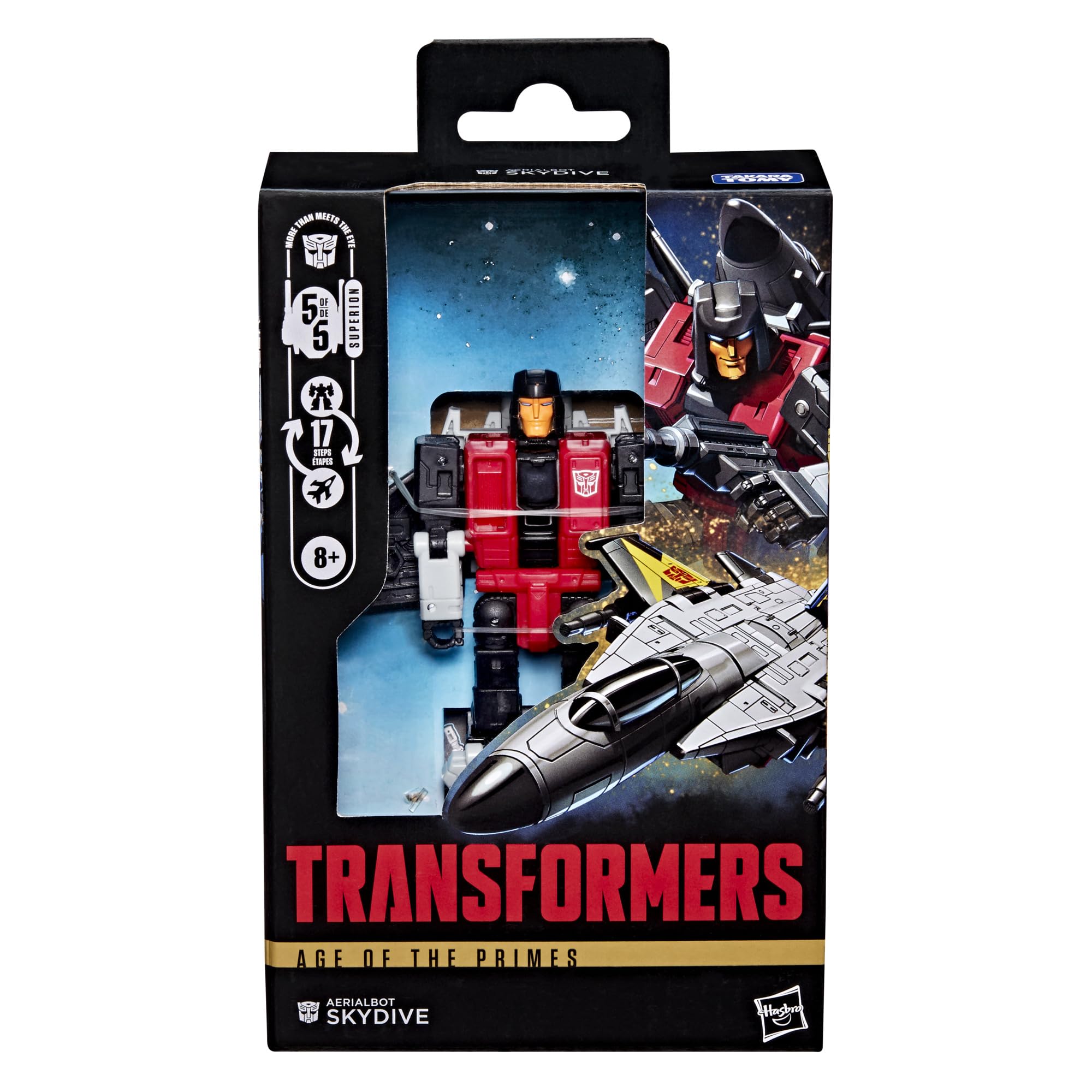 Transformers Aerialbot Skydive shows articulation for dynamic poses and display.