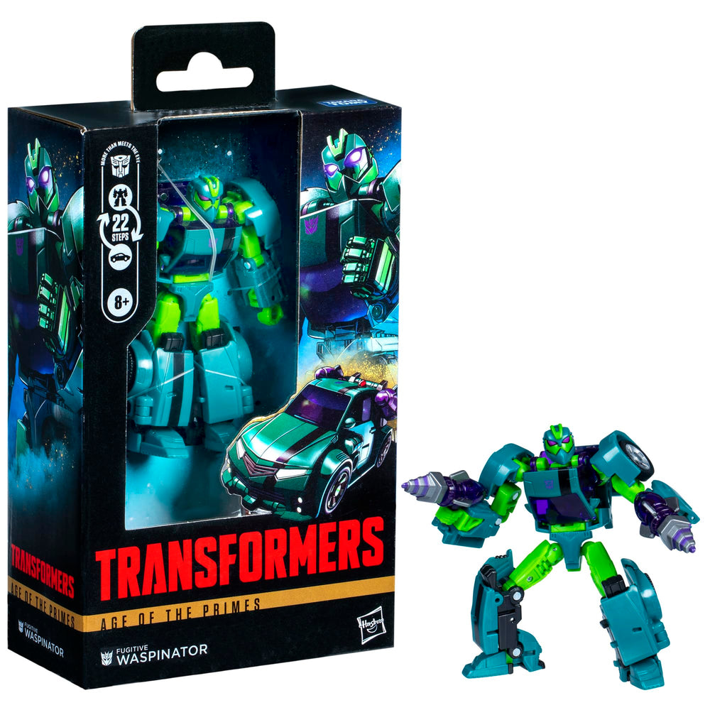 Fugitive Waspinator with dual blasters attached in both modes for versatile action.
