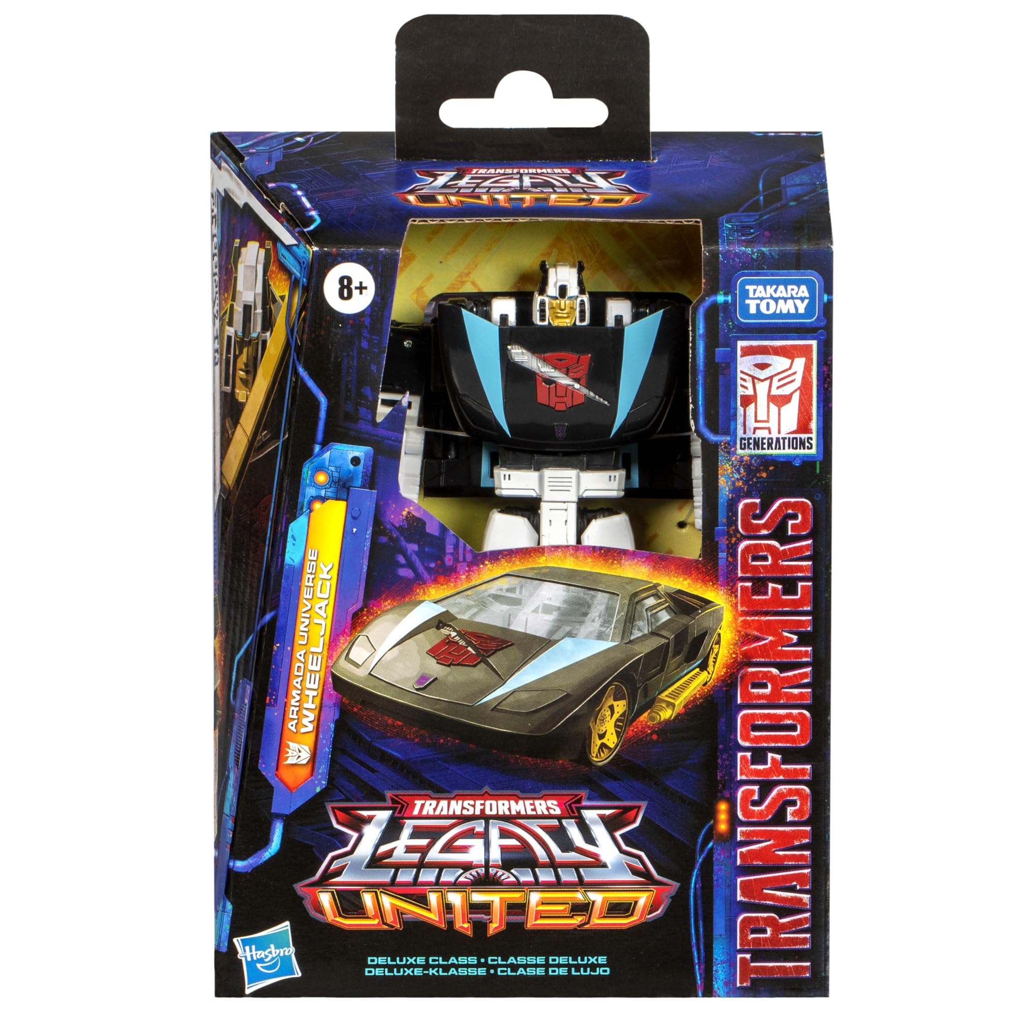 Transformers Armada Wheeljack in sports car mode demonstrates 16-step conversion for imaginative play.