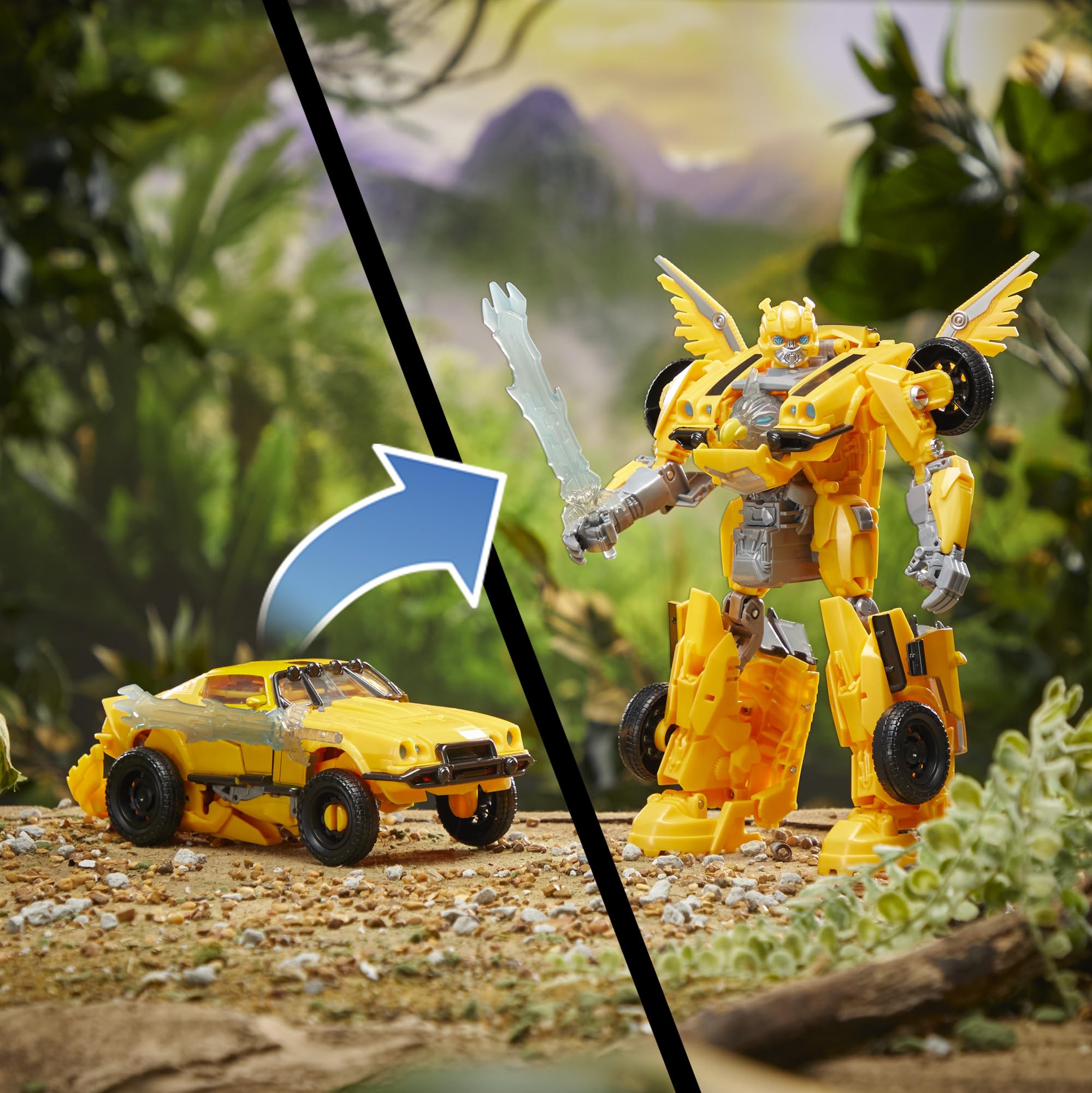 Transformers Beast-Mode Bumblebee Camaro-offroad mode for licensed vehicle play