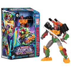 Transformers Bludgeon 7-inch figure, weapon-ready pose, dynamic display option.