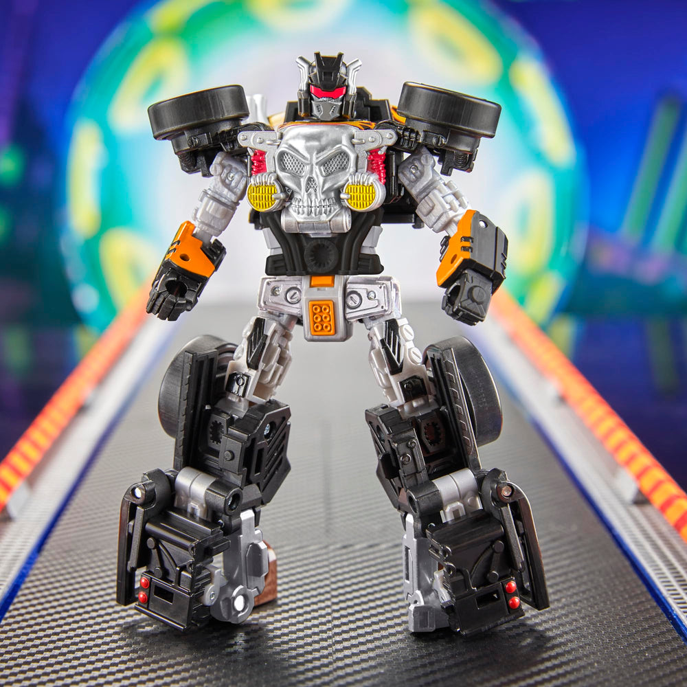 Transformers Bone Shaker display pose emphasizes dynamic silhouette.