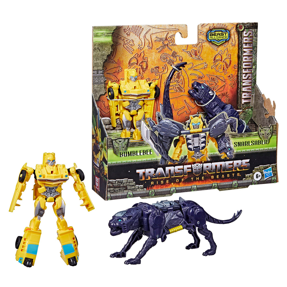 Transformers Bumblebee and Snarlsaber ready for battle pose