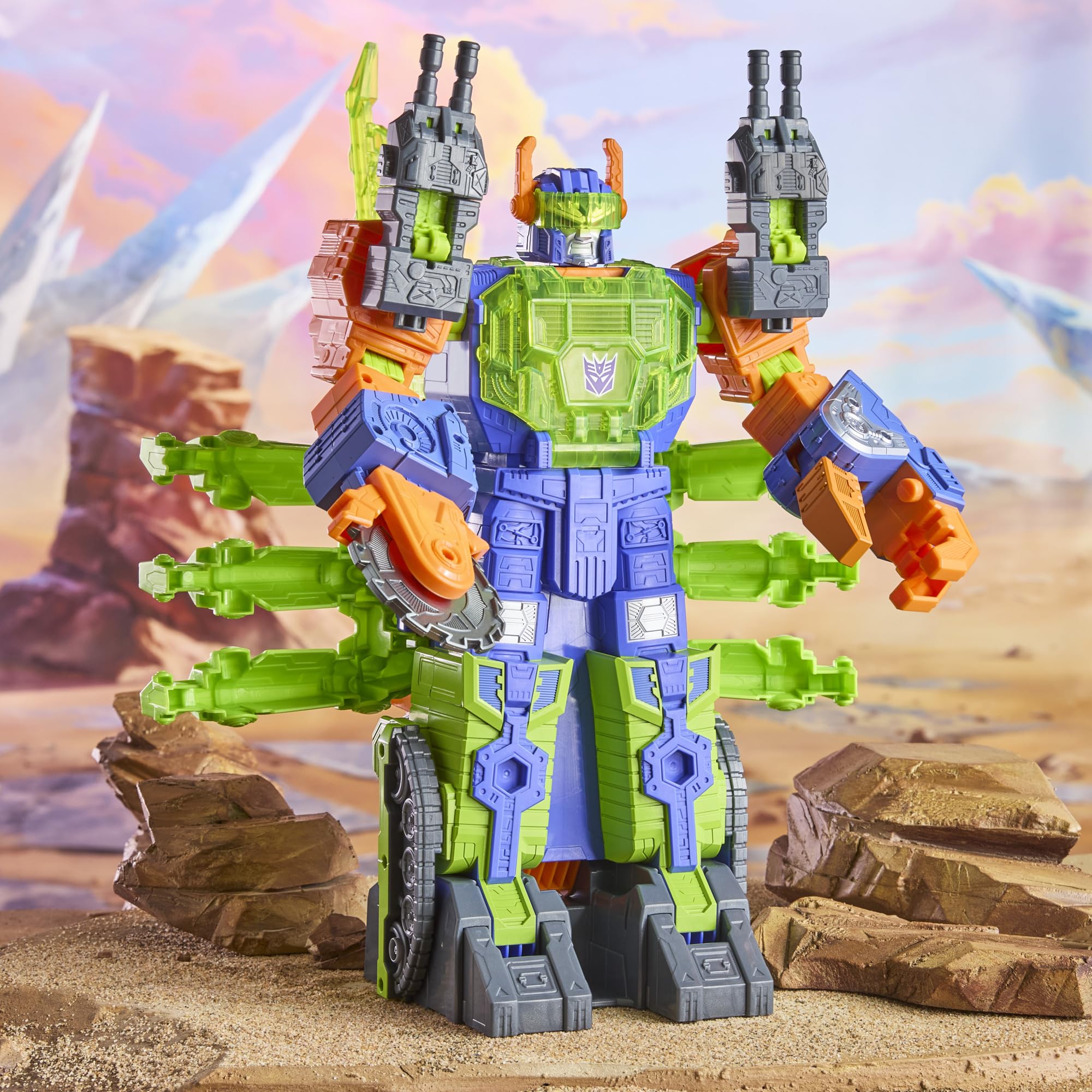 Transformers CYBERWORLD Scorponok claw arm shown grabbing a figure.