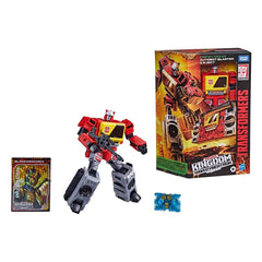 Deluxe Fossilizer figure unleashes bone armor on Blaster for battle-ready visuals.