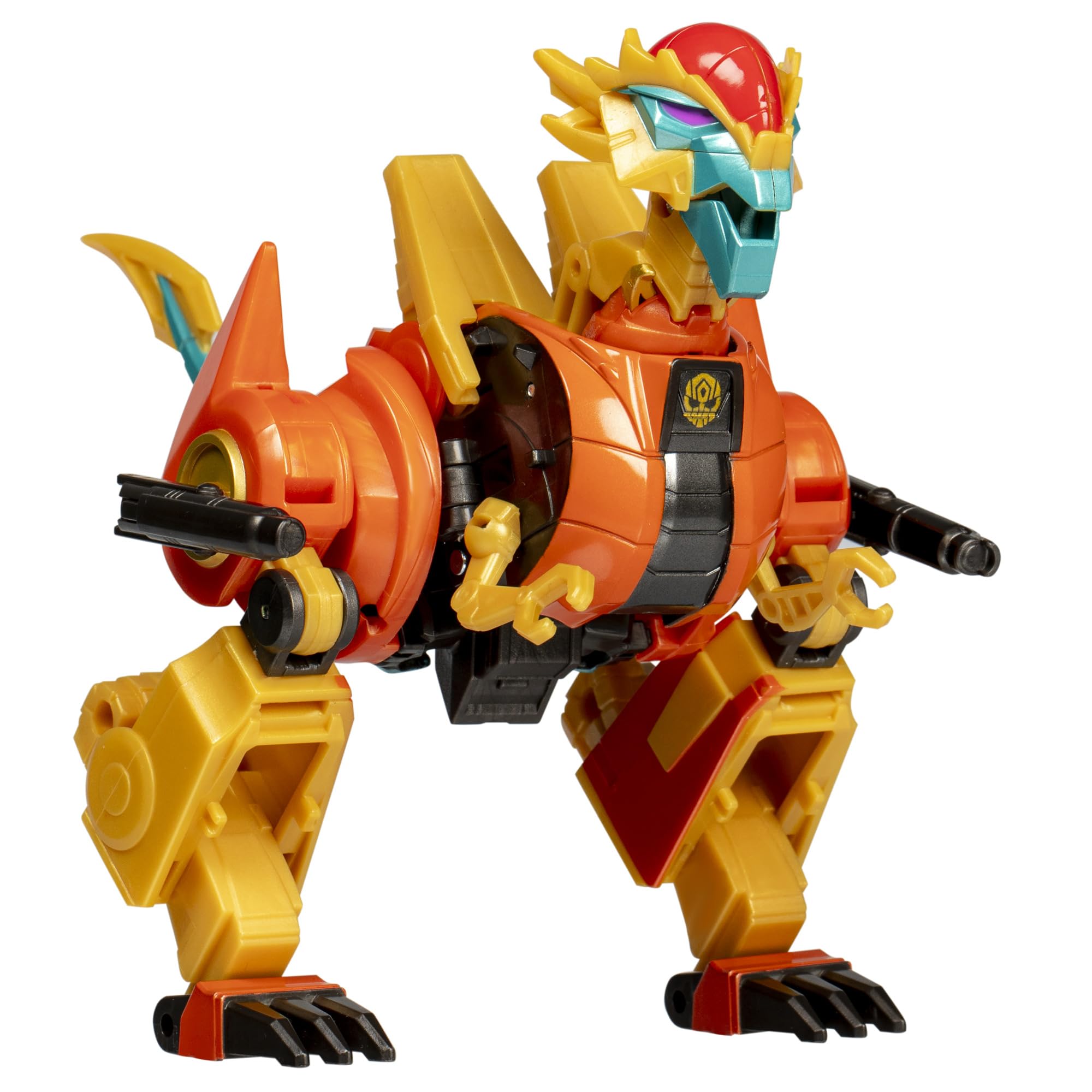 Transformers EarthSpark Terran Jawbreaker with two blasters and tail axe accessories