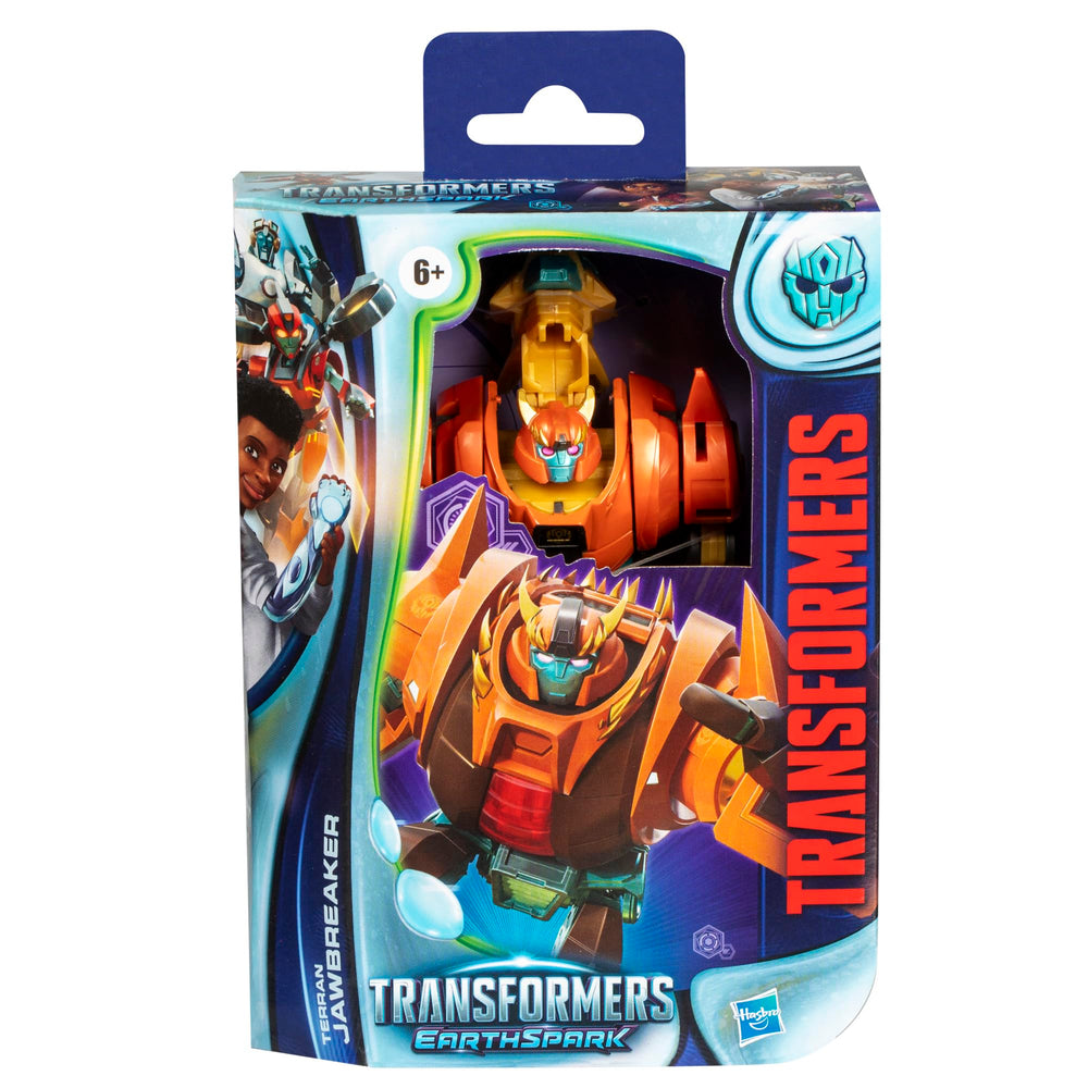 Transformers EarthSpark Terran Jawbreaker in dinosaur mode, ideal for dramatic battles