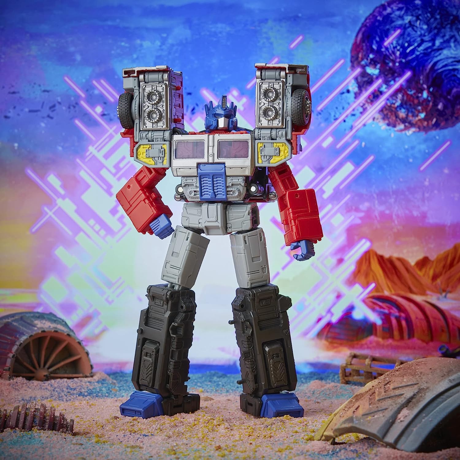 Transformers G2 Laser Optimus Prime packaging-portrait for display