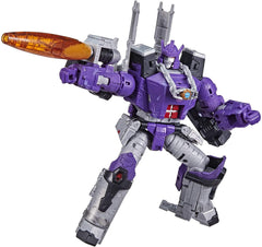 Transformers Galvatron robot mode figure with iconic G1 deco for display and play.