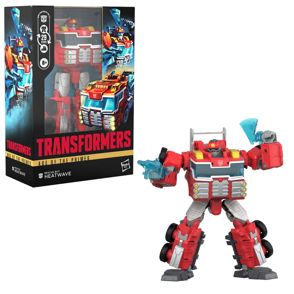 Transformers Heatwave figure in heroic pose for display and imaginative play.