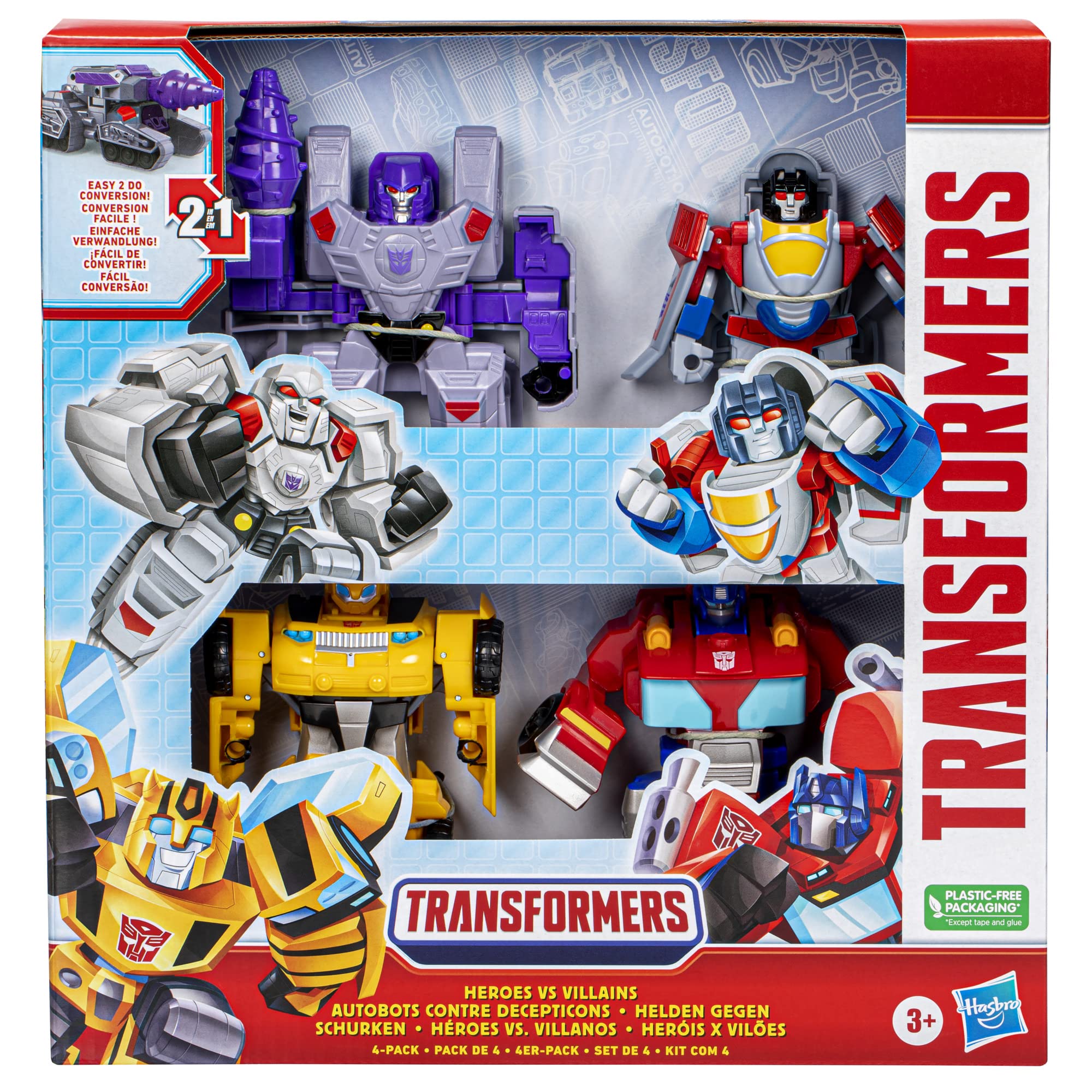 Transformers Heroes vs Villains Megatron robot toy with drill-tank mode