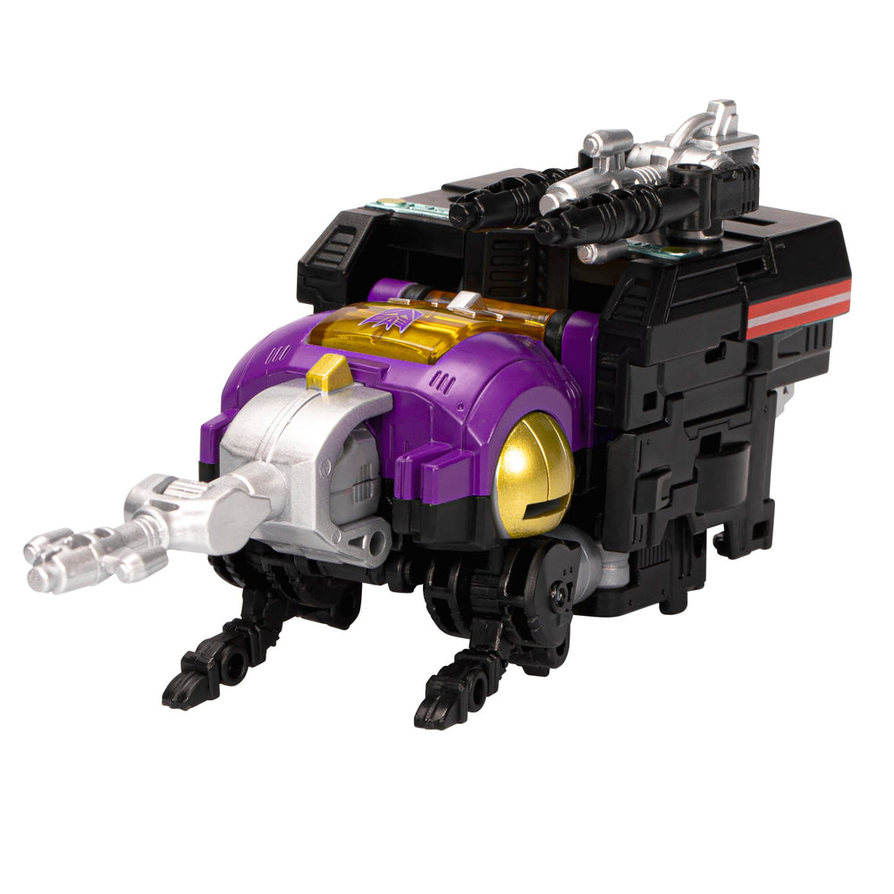 Transformers Insecticon Bombshell packaging includes scan code for tech specs.