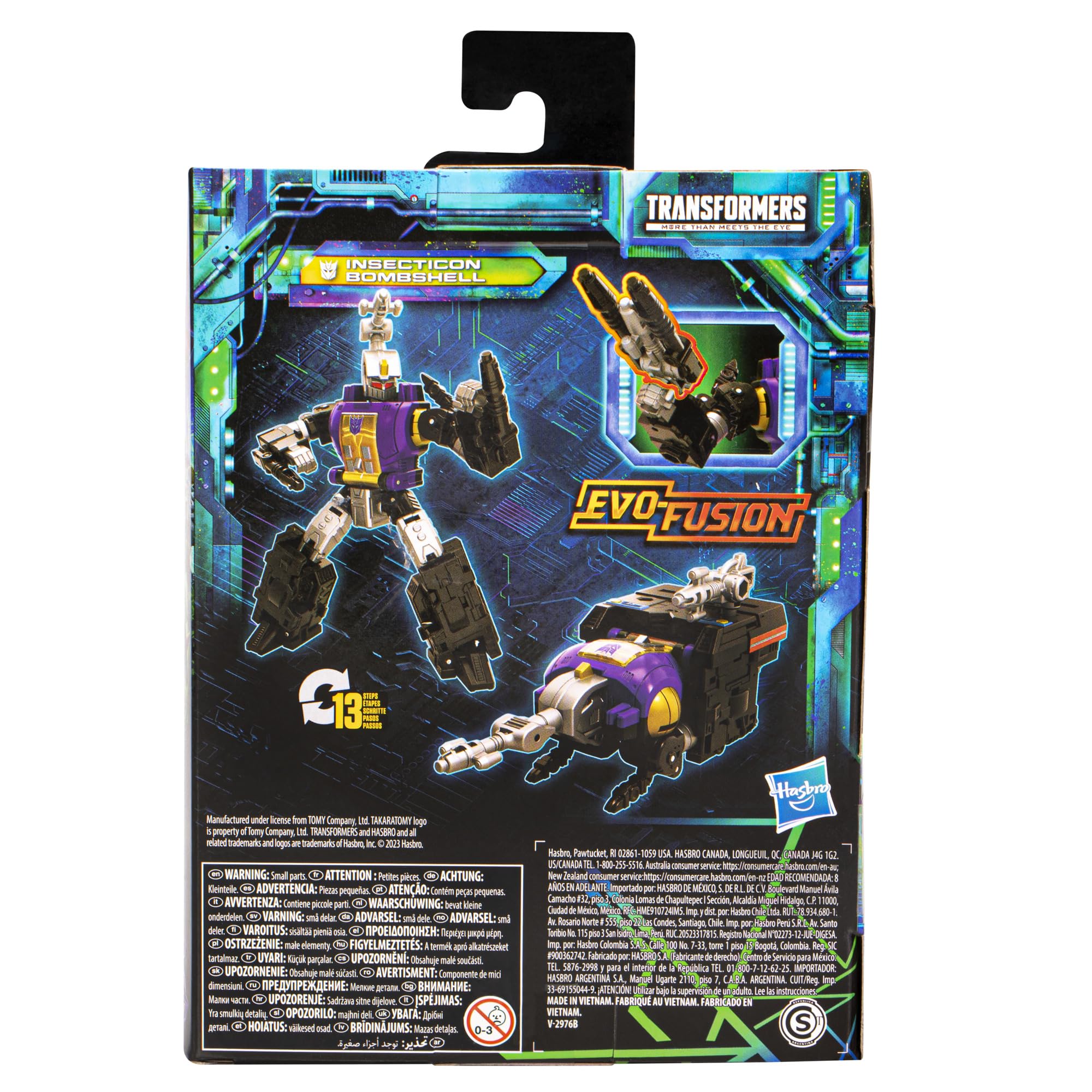 Transformers Insecticon Bombshell with accessories supports creative play.