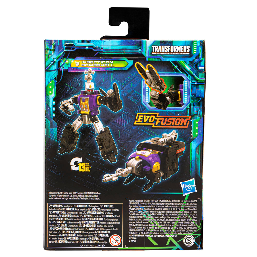 Transformers Insecticon Bombshell with accessories supports creative play.