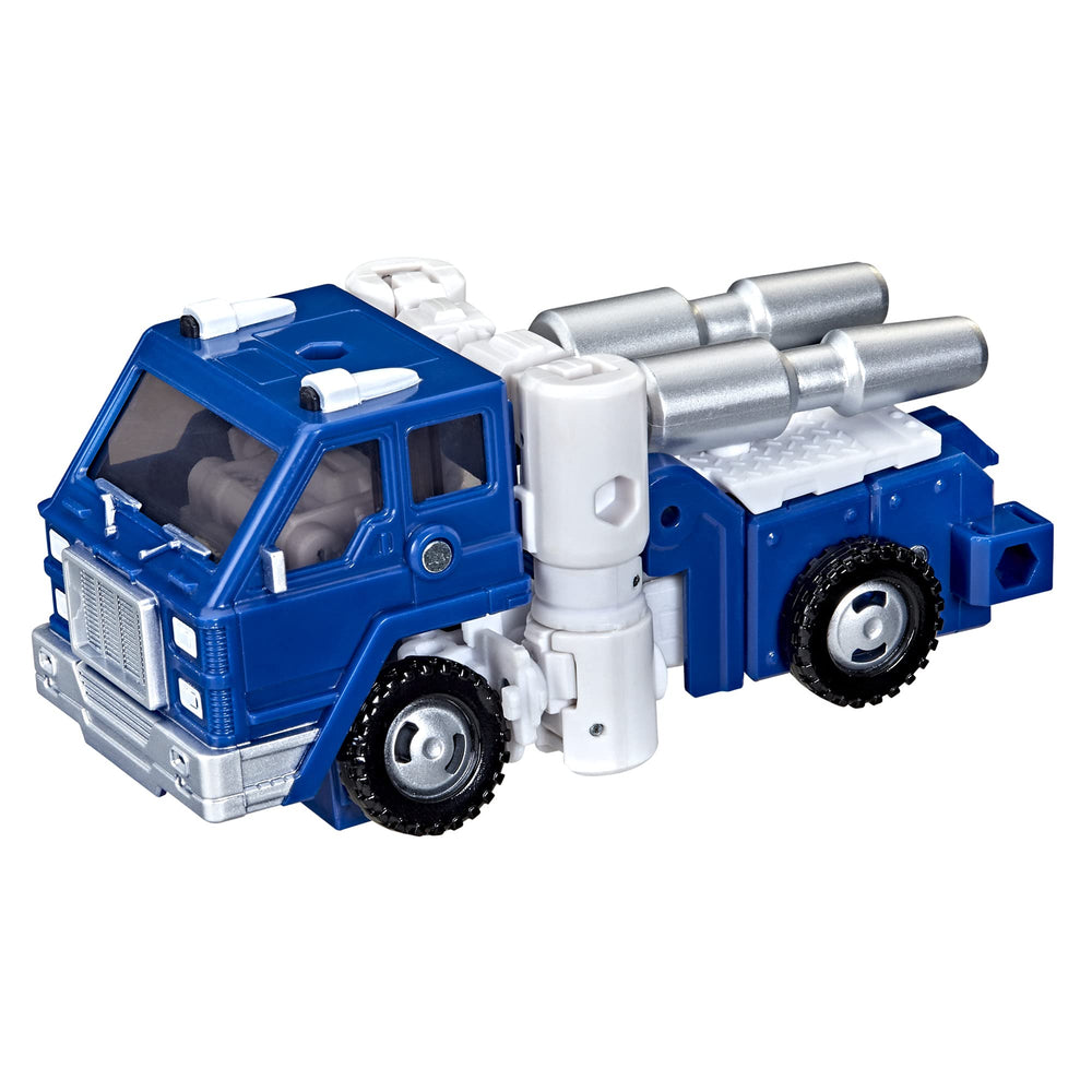 Transformers Kingdom Autobot Pipes in truck mode with compact conversion concept.