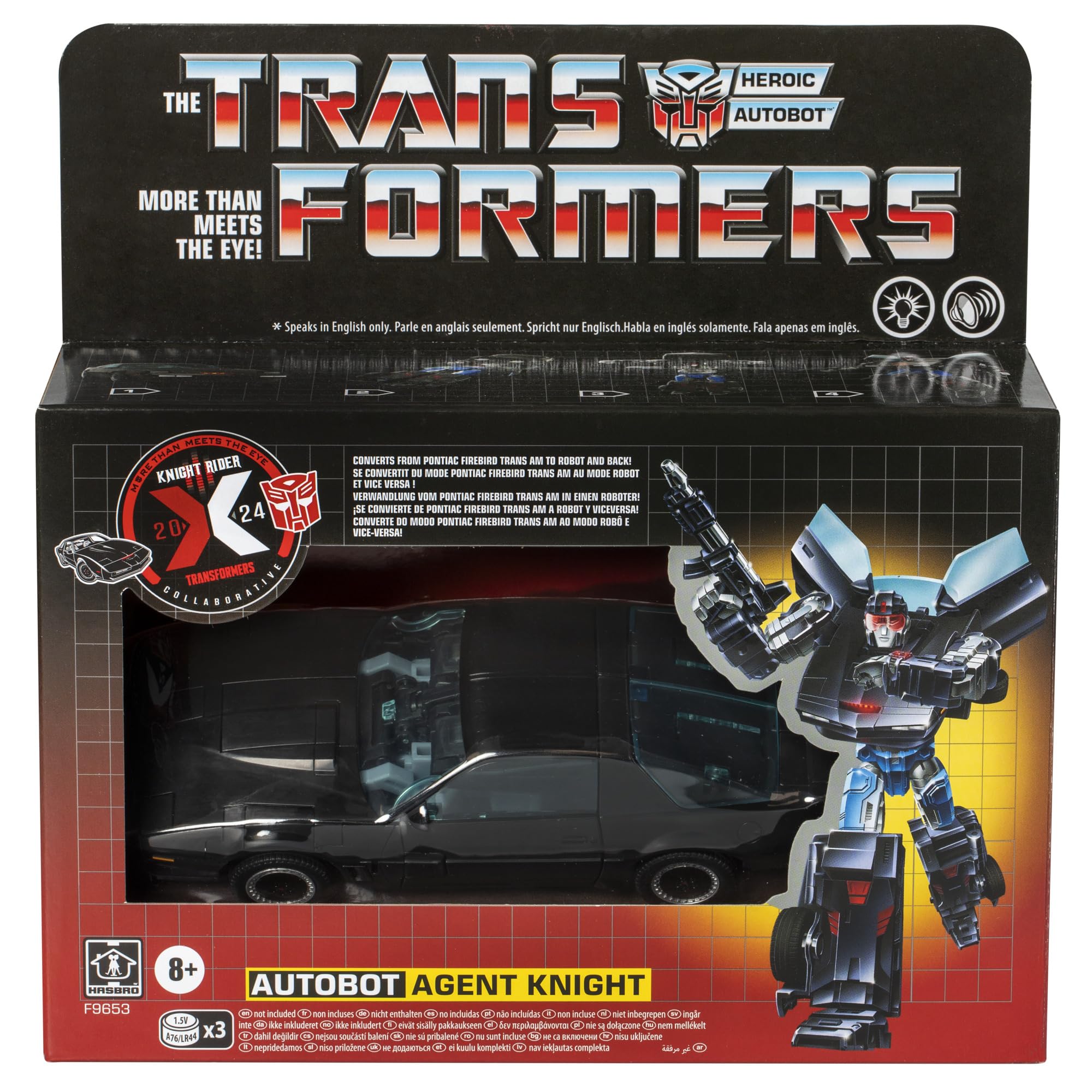 Includes blasters and comm link for authentic crossover action in both modes.