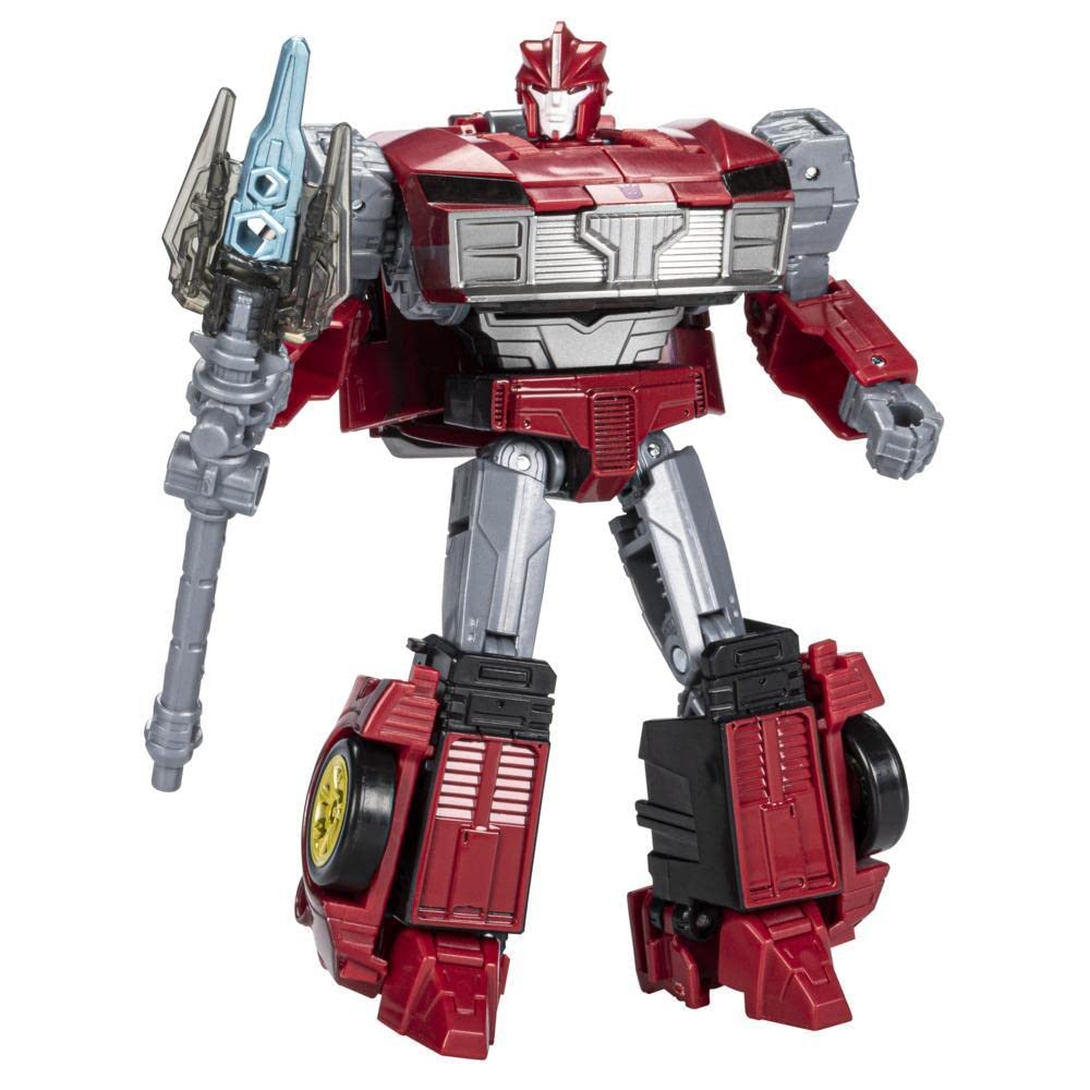 Transformers Knock-Out robot transforming to a sports car in 18 steps for dynamic play.