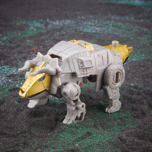 Dinobot Slug transitions to Triceratops mode for imaginative battles