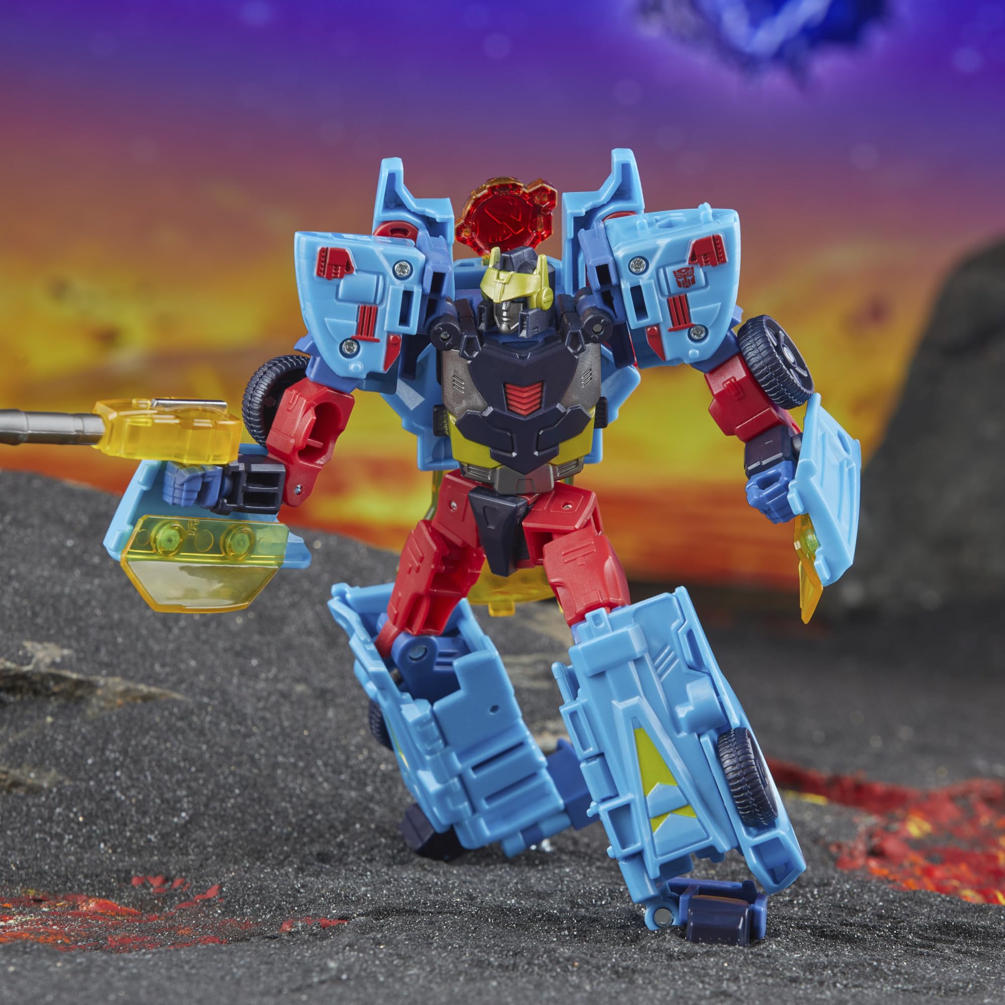 Transformers Legacy Hot Shot articulated legs provide stable stances.