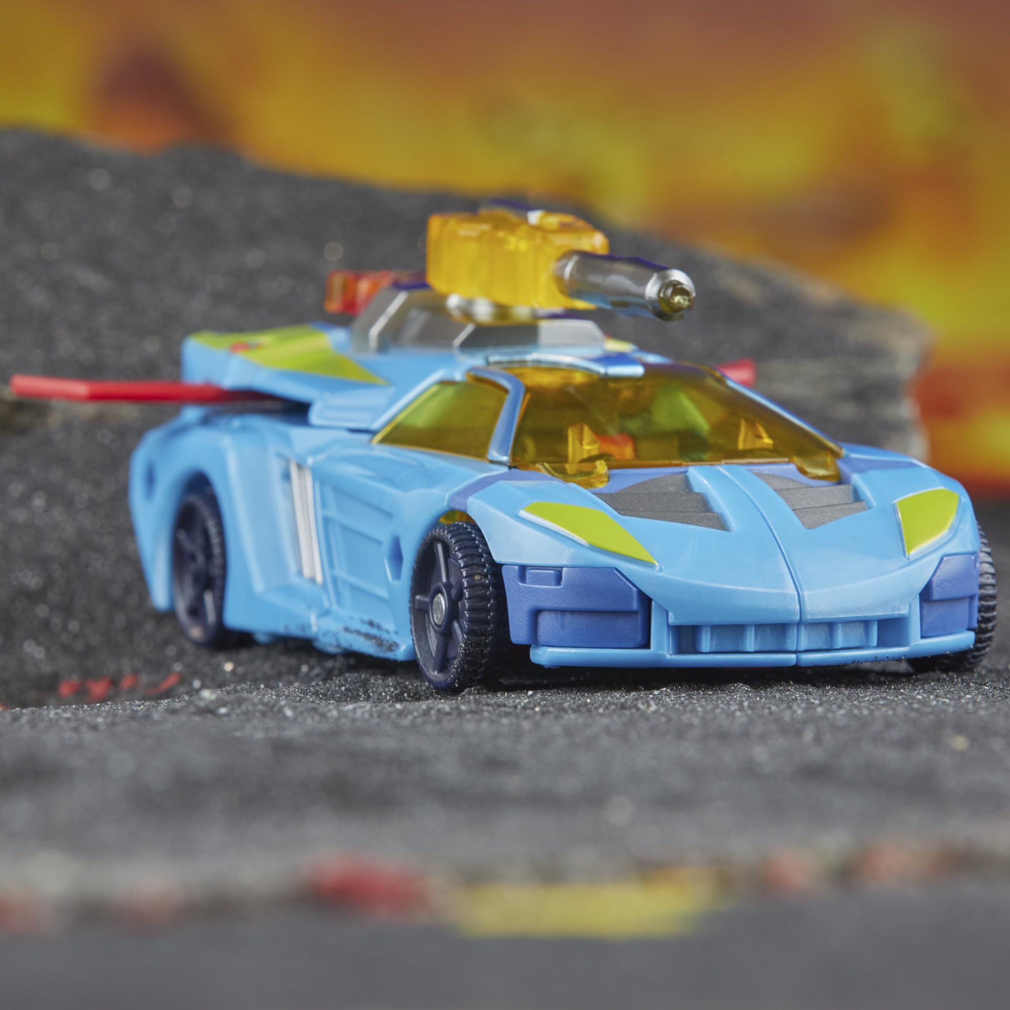 Transformers Legacy Hot Shot Cyber-Key accessory attaches in both modes.