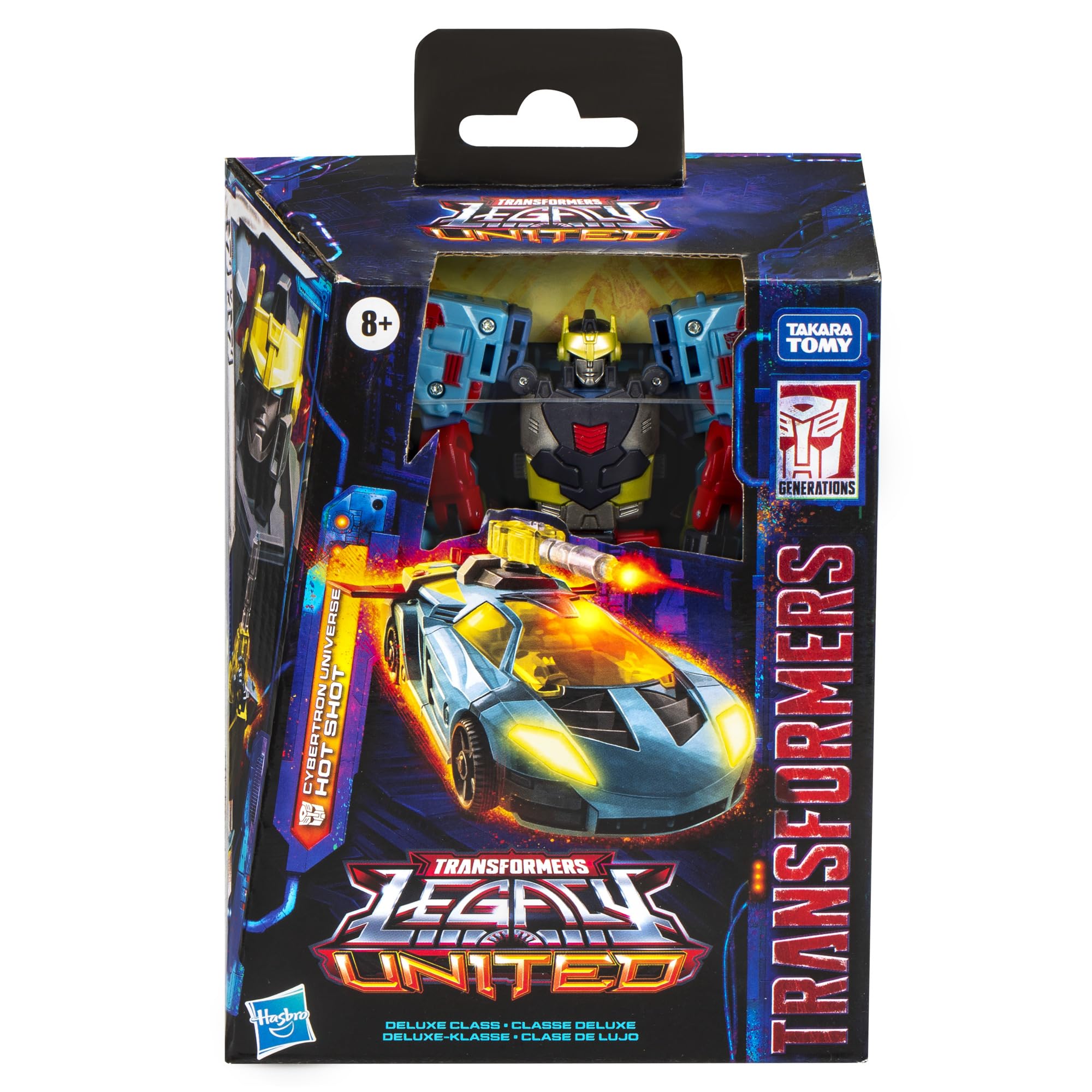 Transformers Legacy Hot Shot in sports car mode for imaginative play.