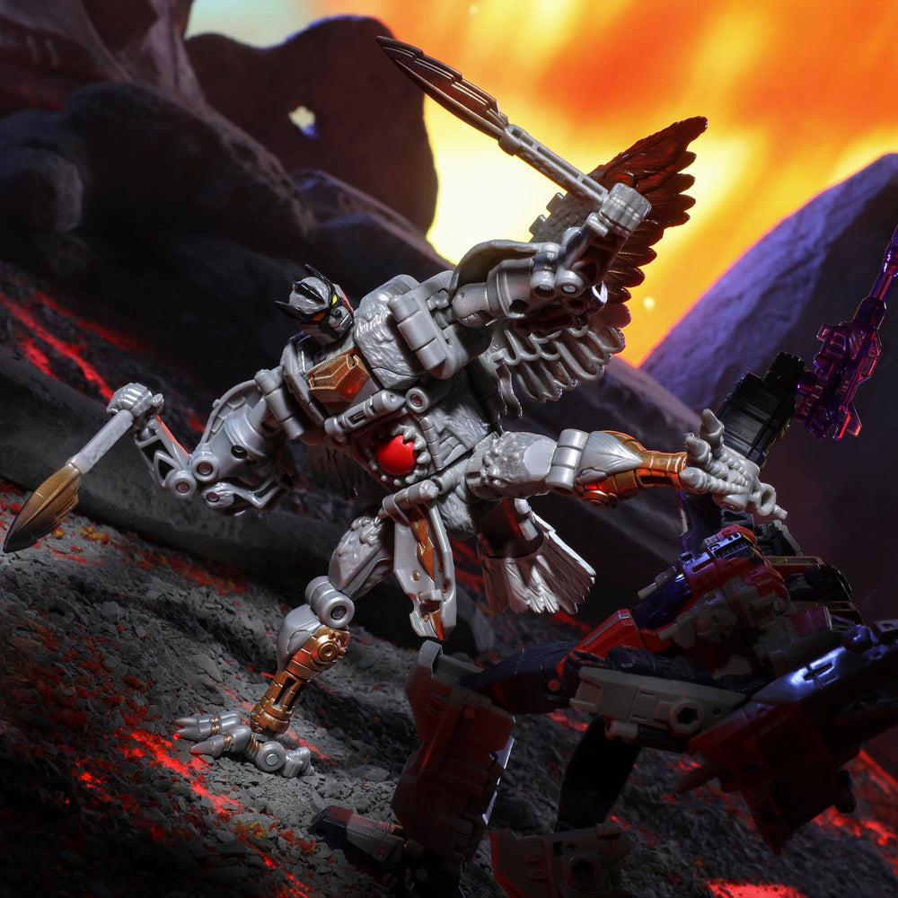 Transformers Legacy Silverbolt molded fur and feather textures for realism.