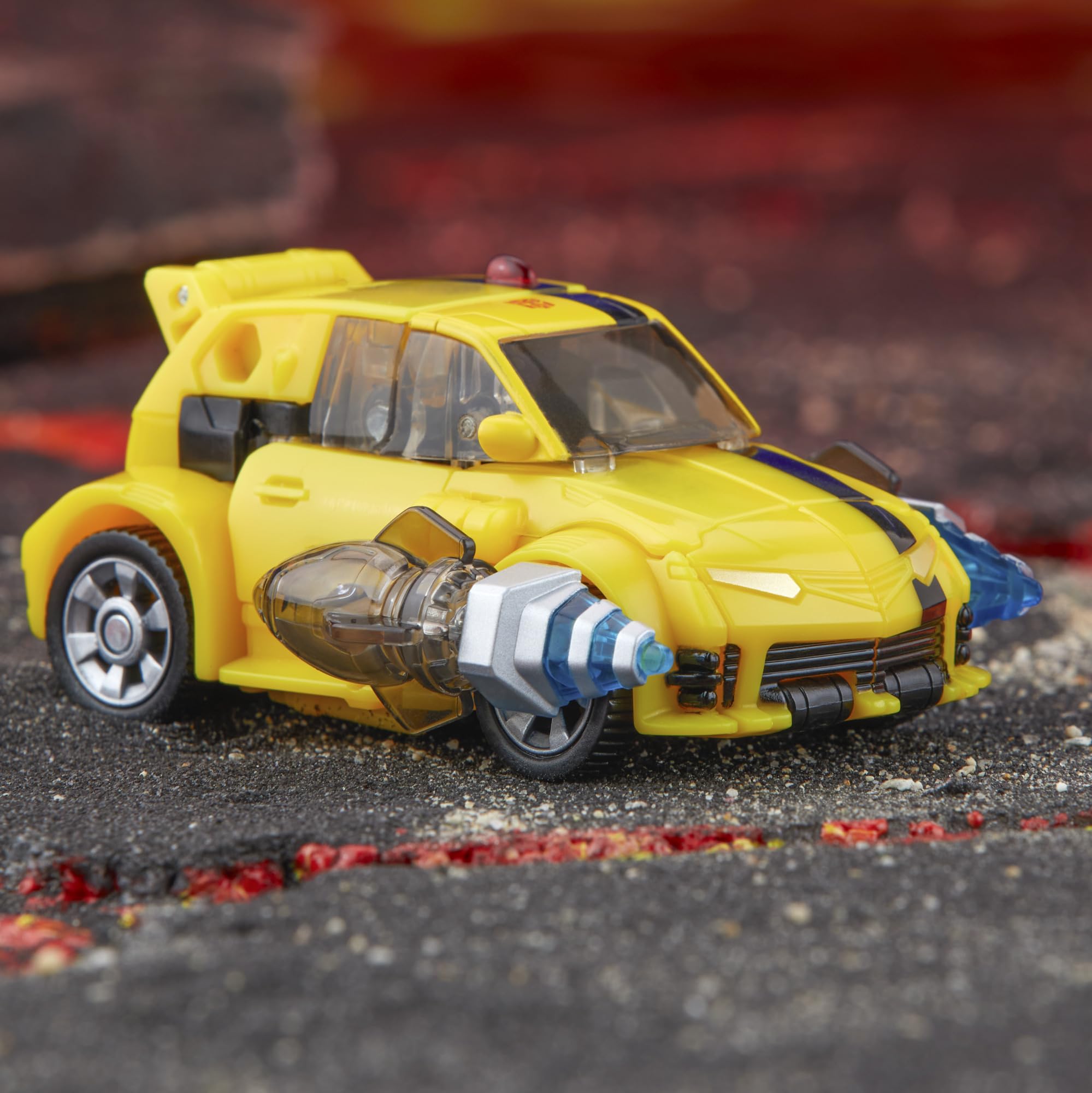 Transformers Legacy United Bumblebee display stand included to showcase poses
