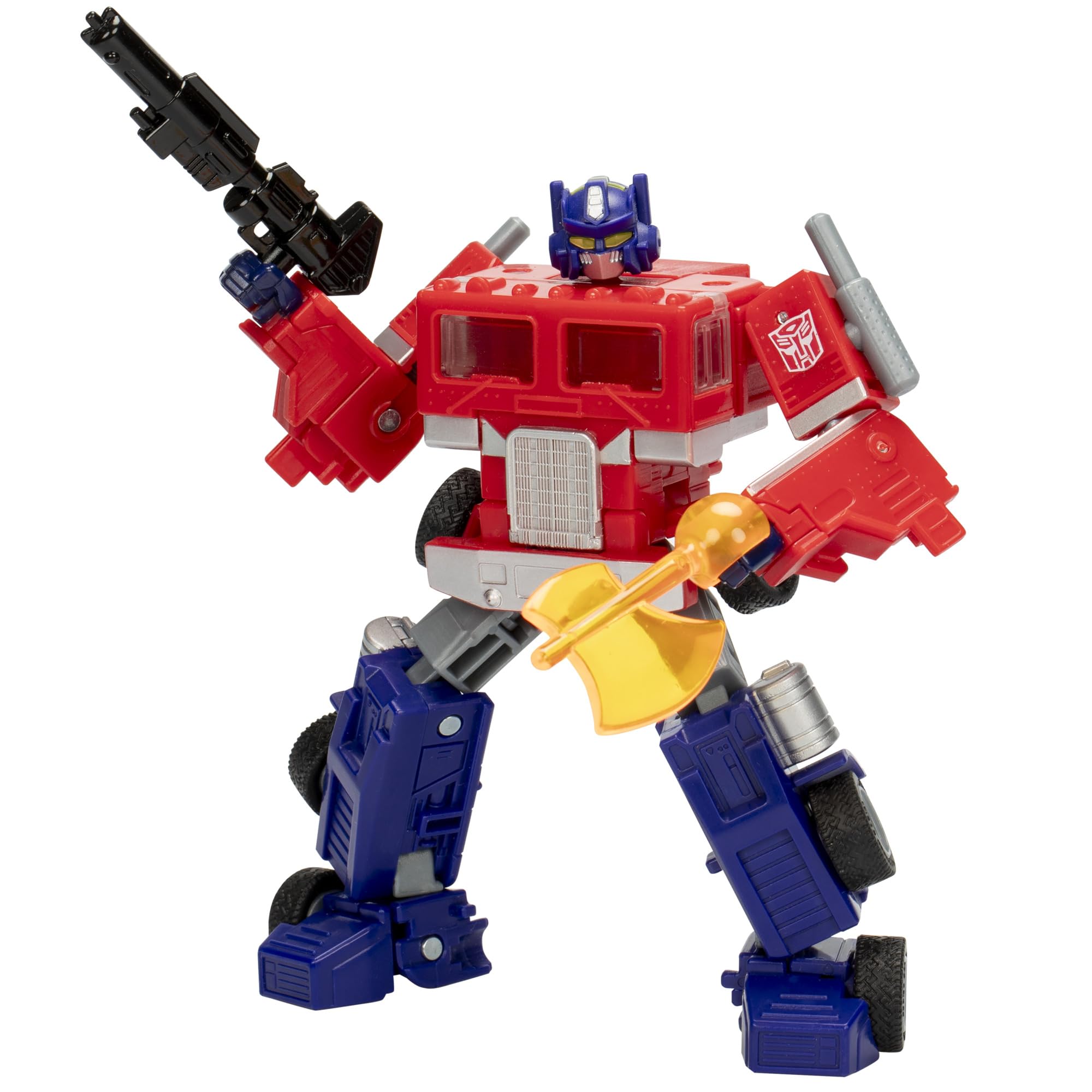 Transformers Legacy United Deluxe Optimus Prime robot mode figure ready for dynamic poses and display.