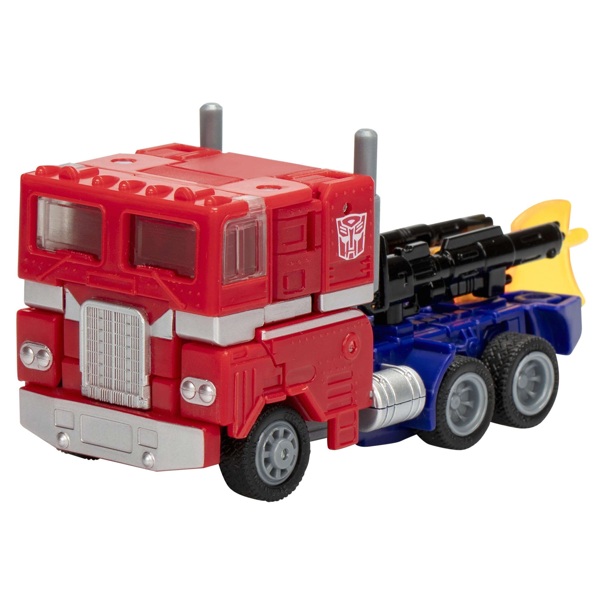 Transformers Legacy United Deluxe Optimus Prime truck mode showing authentic G1 design for play and display.