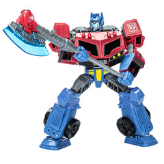 Transformers Legacy United Optimus Prime animated front view ideal for dynamic display.