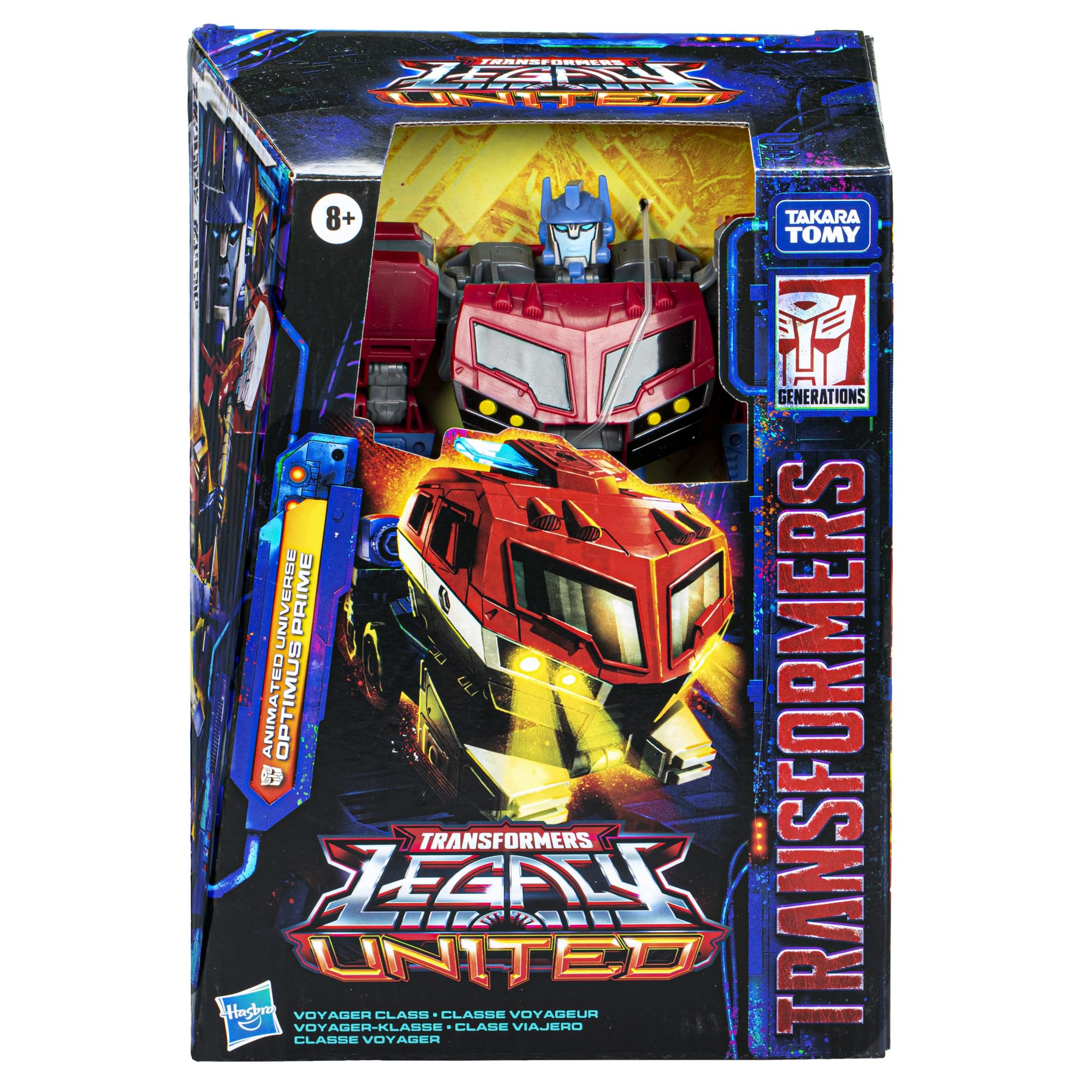 Transformers Legacy United Optimus Prime animated robot mode shows articulation for action poses.