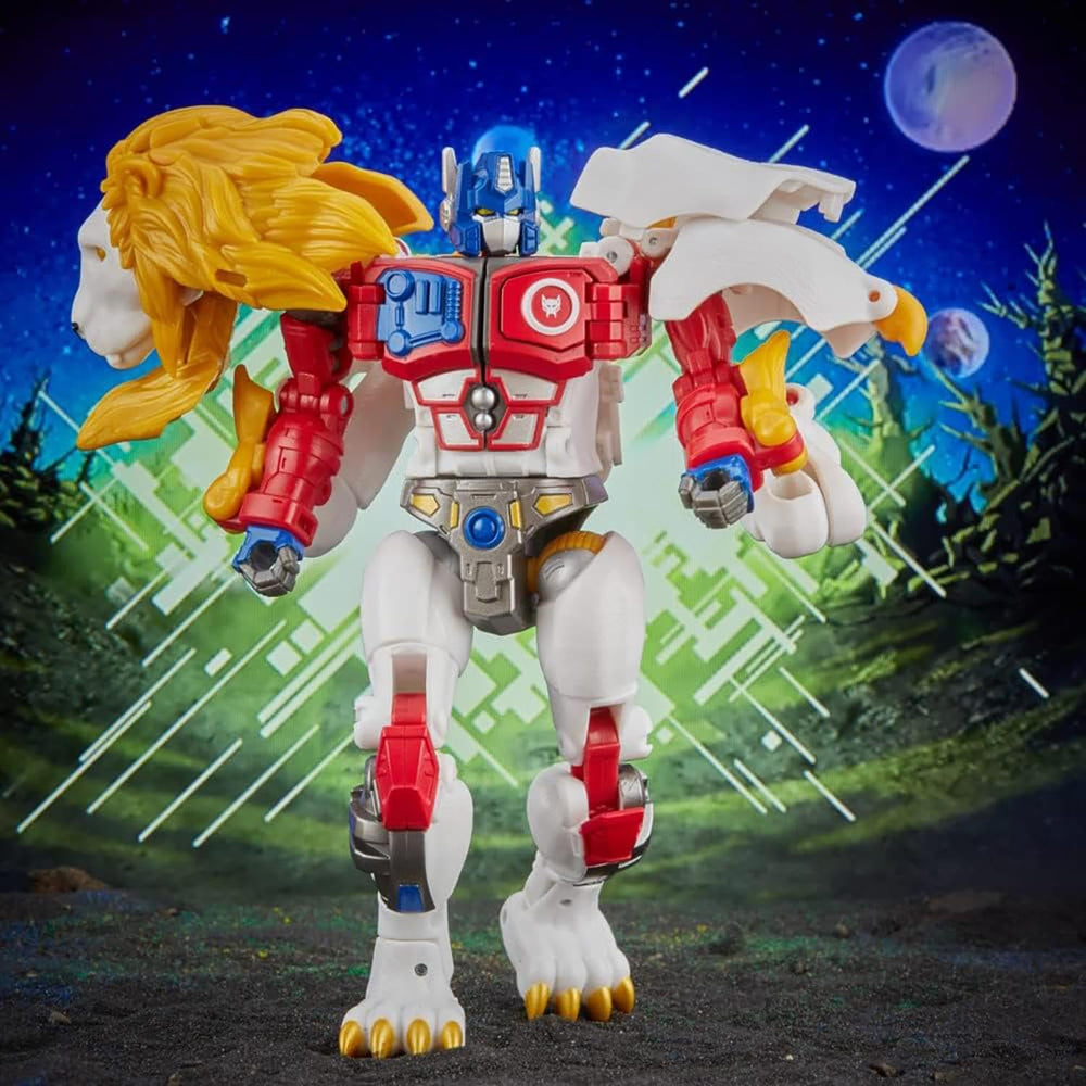 Transformers Leo Prime with missile blaster accessories attached for battle setups.