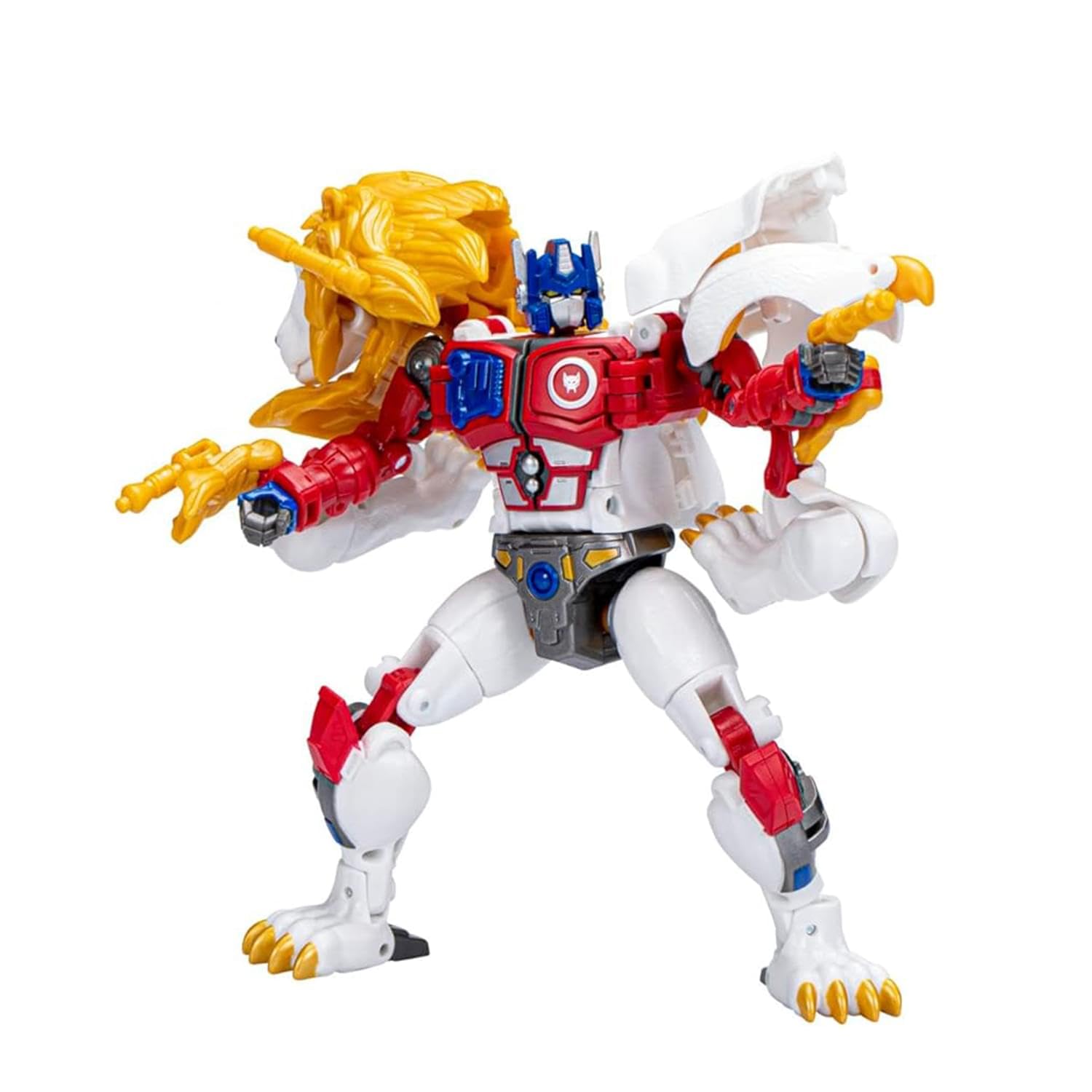Transformers Leo Prime robot mode in a dynamic pose for imaginative battles.