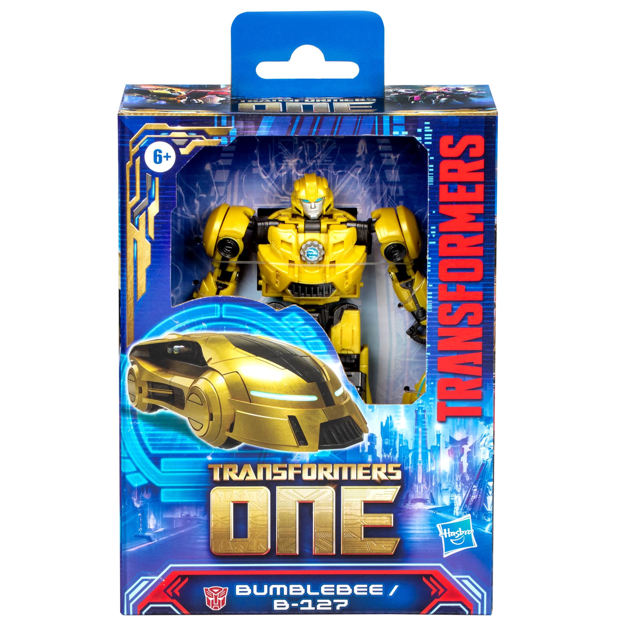 Bumblebee B-127 in Cybertronian car mode for fast pretend missions.