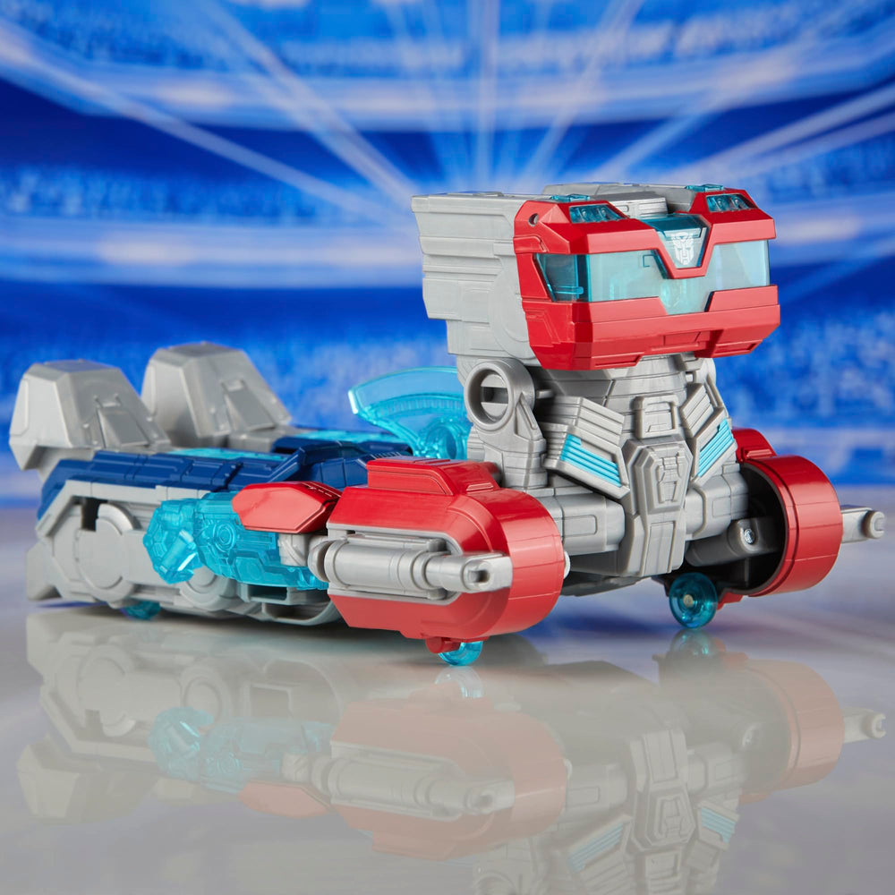 Transparent energon details glow to enhance display appeal.