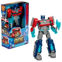 Transformers One Energon Optimus Prime robot mode with articulated joints for dynamic poses.