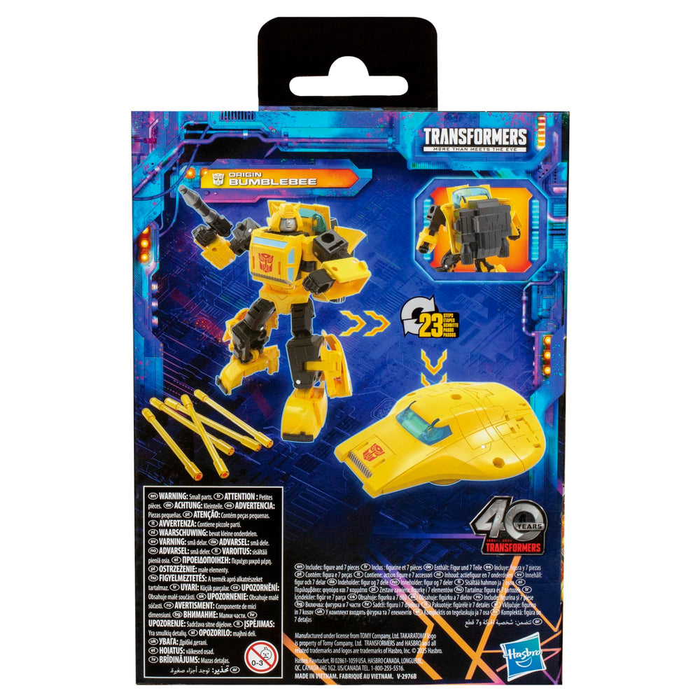 Transformers Origin Bumblebee compatible with Legacy cross-line displays for epic setups.