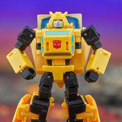 Transformers Origin Bumblebee blaster accessory for action-ready scenes.