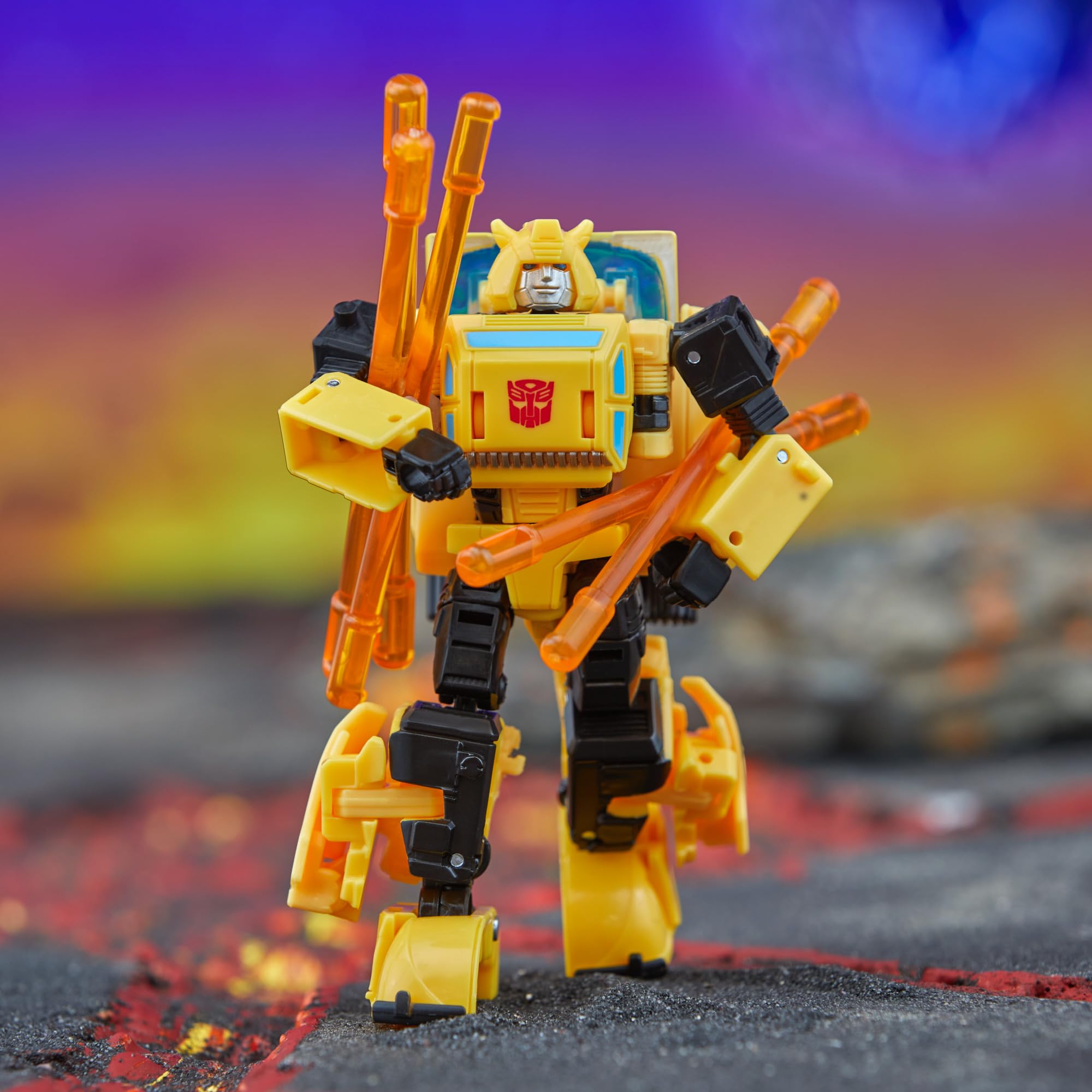 Transformers Origin Bumblebee head and arm articulation enables expressive poses.