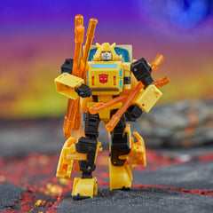 Transformers Origin Bumblebee head and arm articulation enables expressive poses.