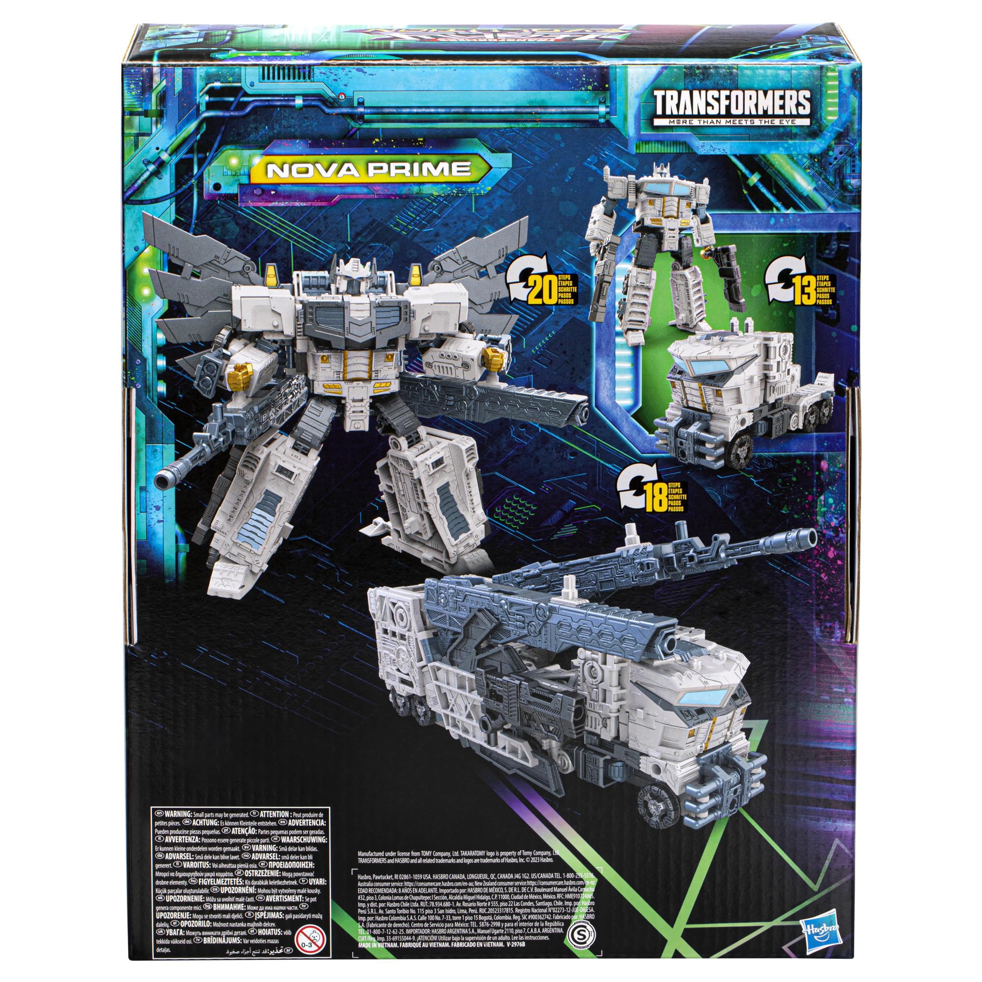Transformers pre-Cybertronian war scene packs join Nova Prime display.