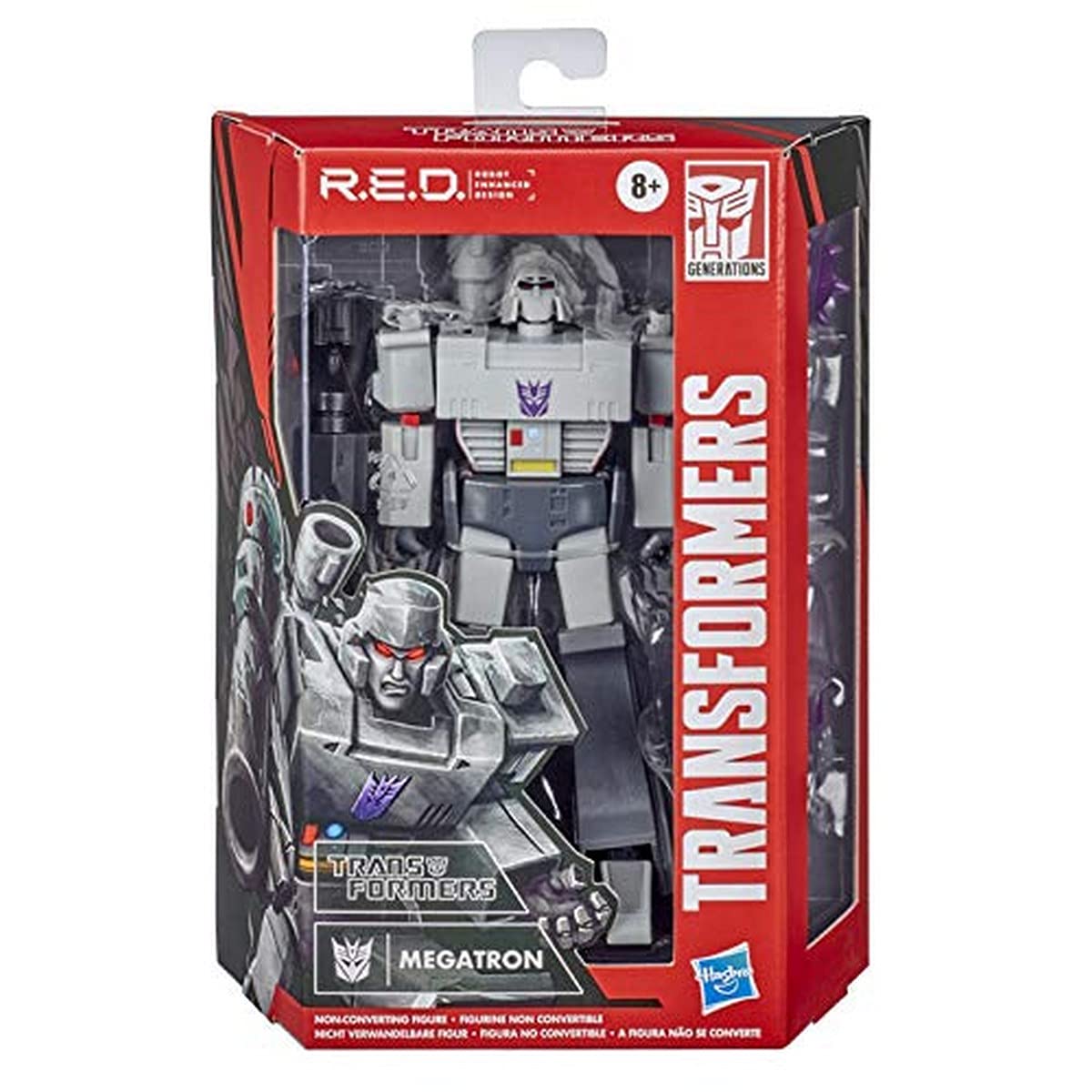 Transformers R.E.D. Megatron 15 cm front view figure for display and collection.