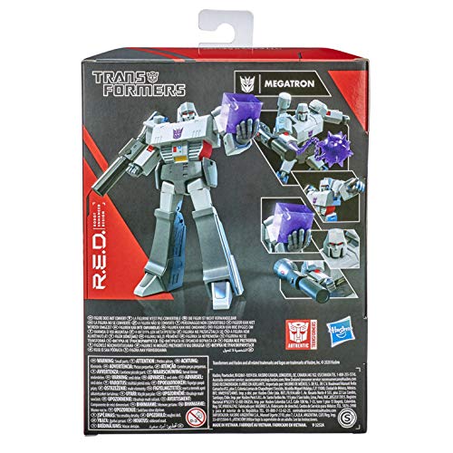 Transformers R.E.D. Megatron 15 cm packaging display ideal gift option.