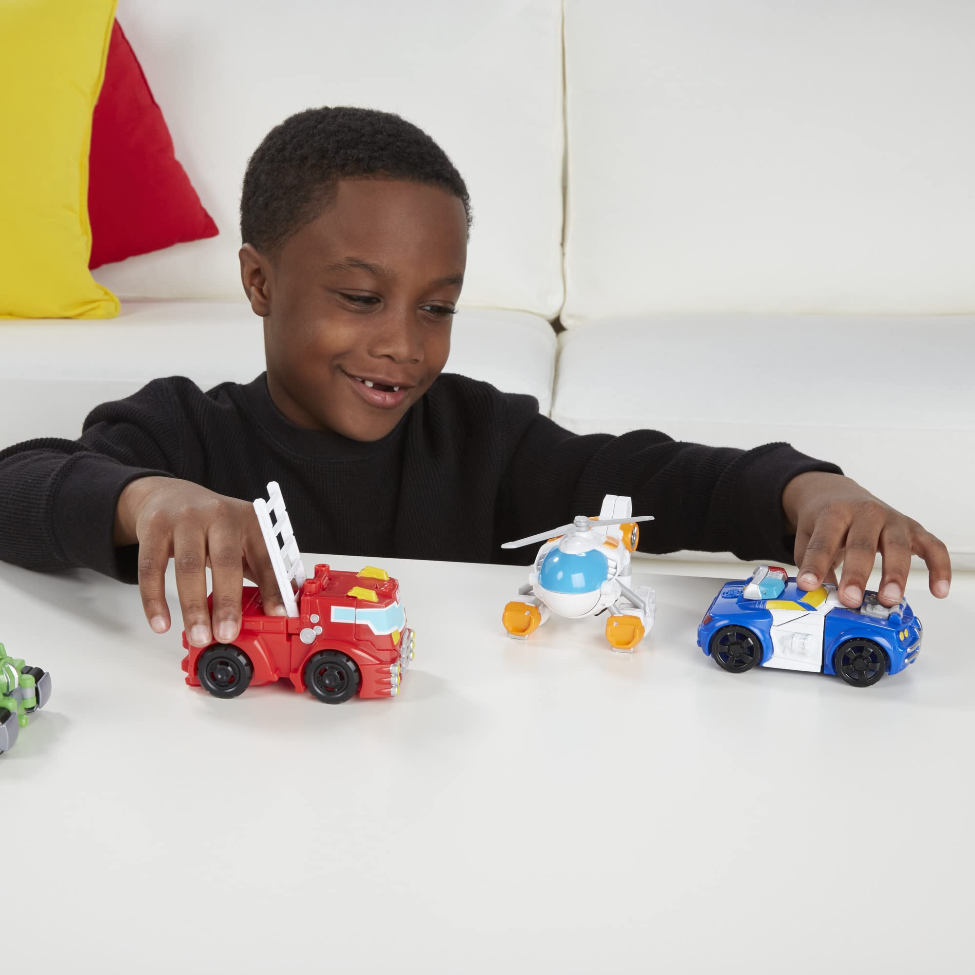 Transformers Rescue Bots figures in bot mode for action storytelling.