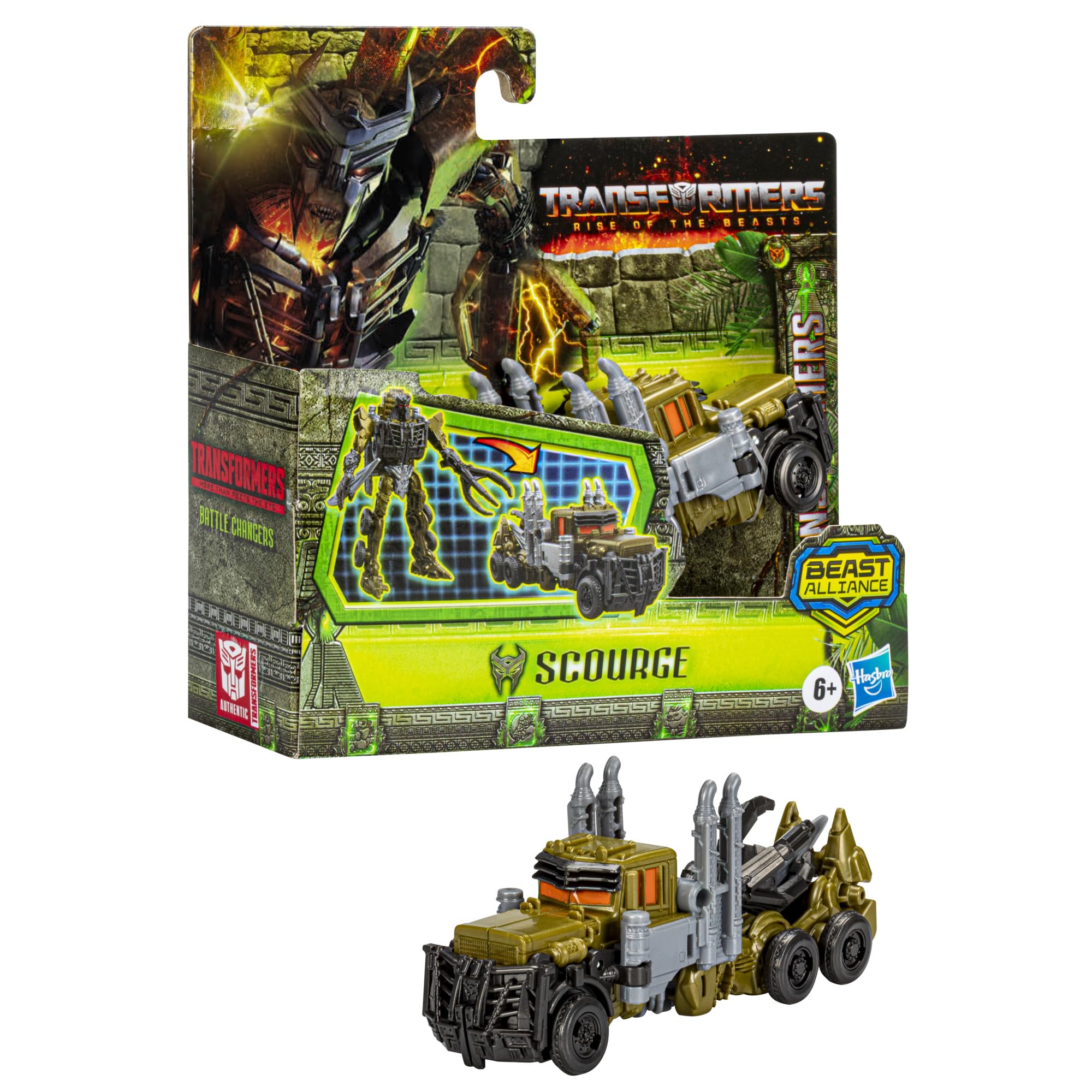 Transformers Scourge 4.5-inch figure: collectible size for shelf or play.