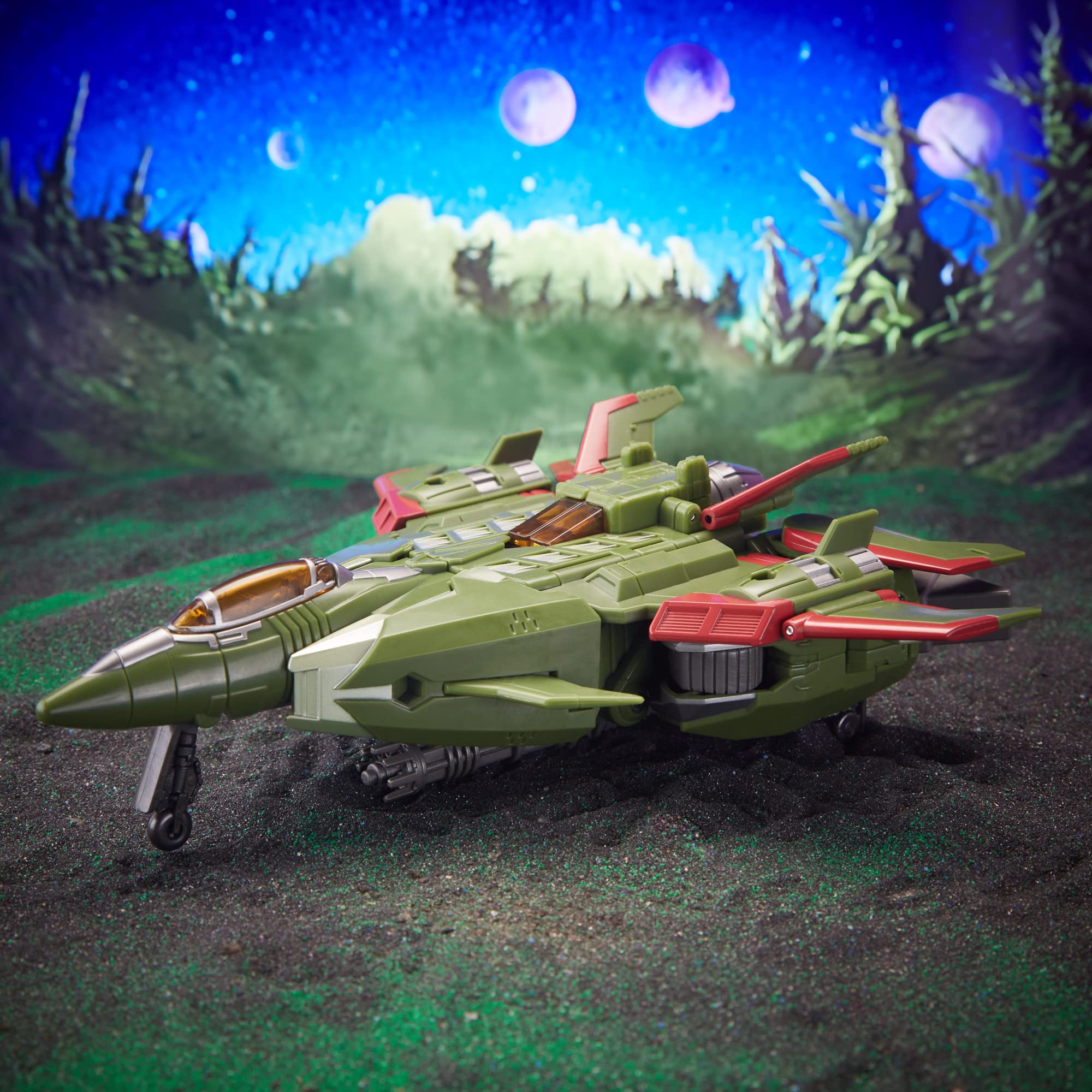 Flip-down landing gear adds realistic jet-mode stability