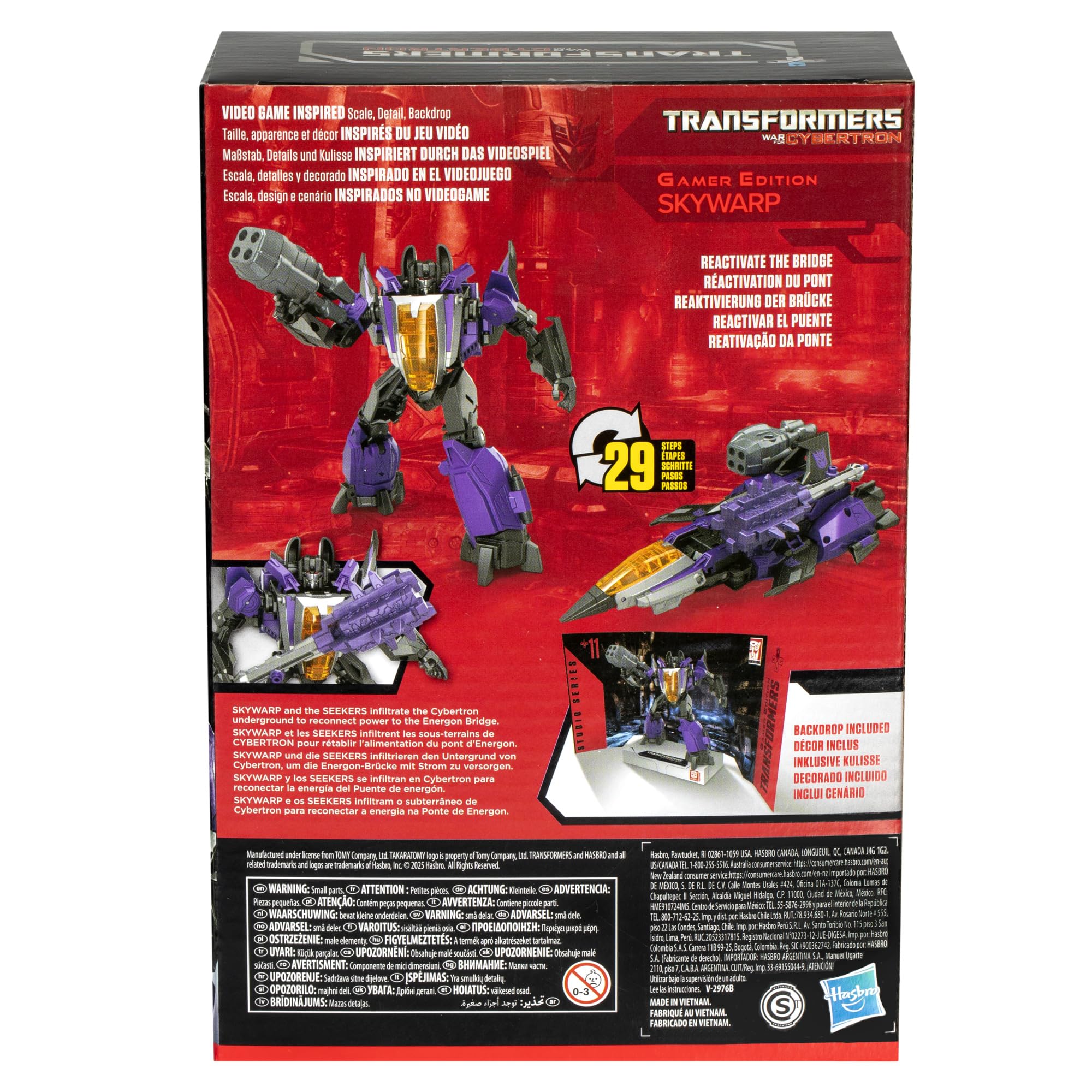 Transformers Skywarp 6.5-inch articulated figure ready for posing.