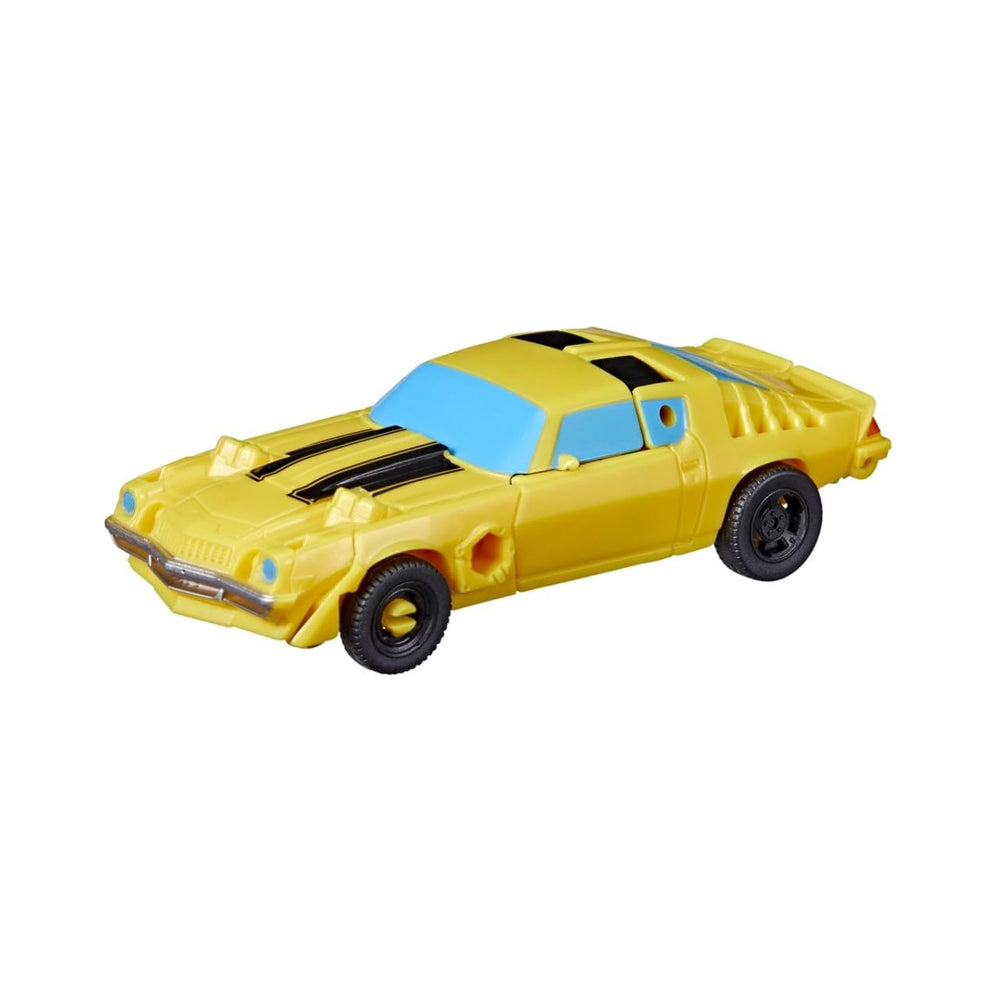 Transformers Snarlsaber armor mode attached to Bumblebee in eight steps