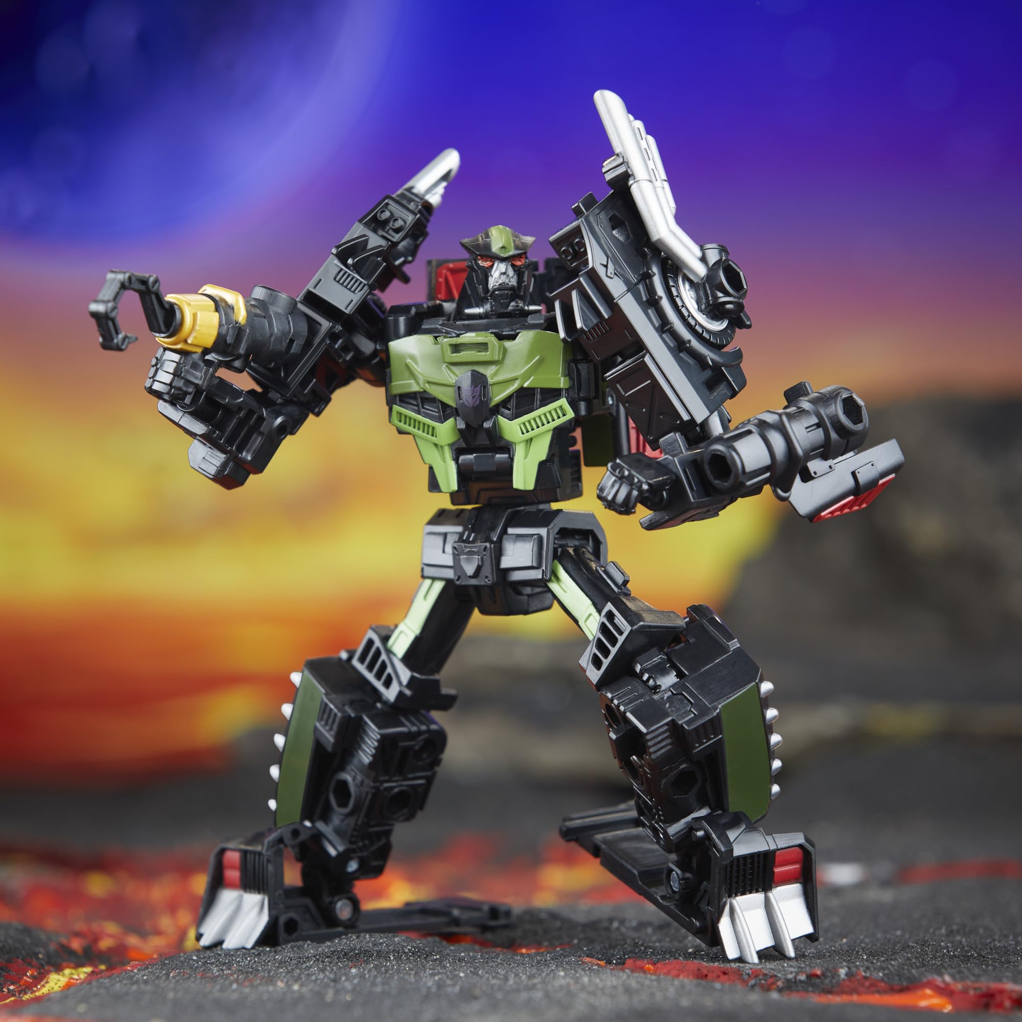 Transformers Star Raider Lockdown 5.5-inch scale fits neatly on shelves.